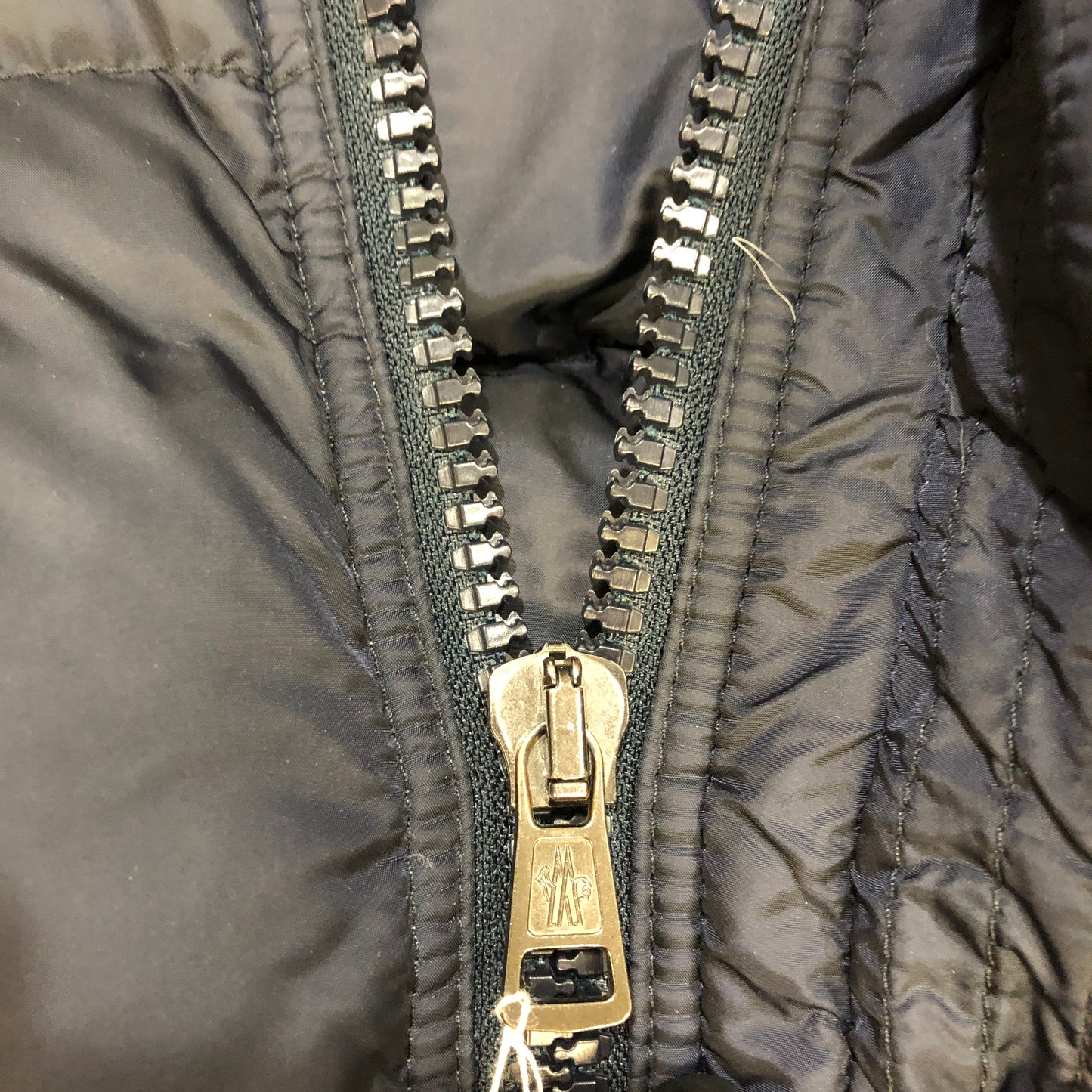 Moncler Hooded Down Jacket Size 7 Navy Blue/Black