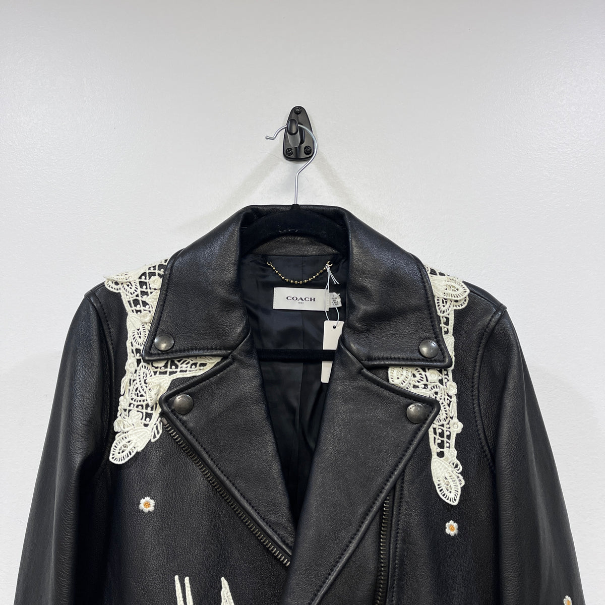 Coach Black Leather Moto Jacket US size 4