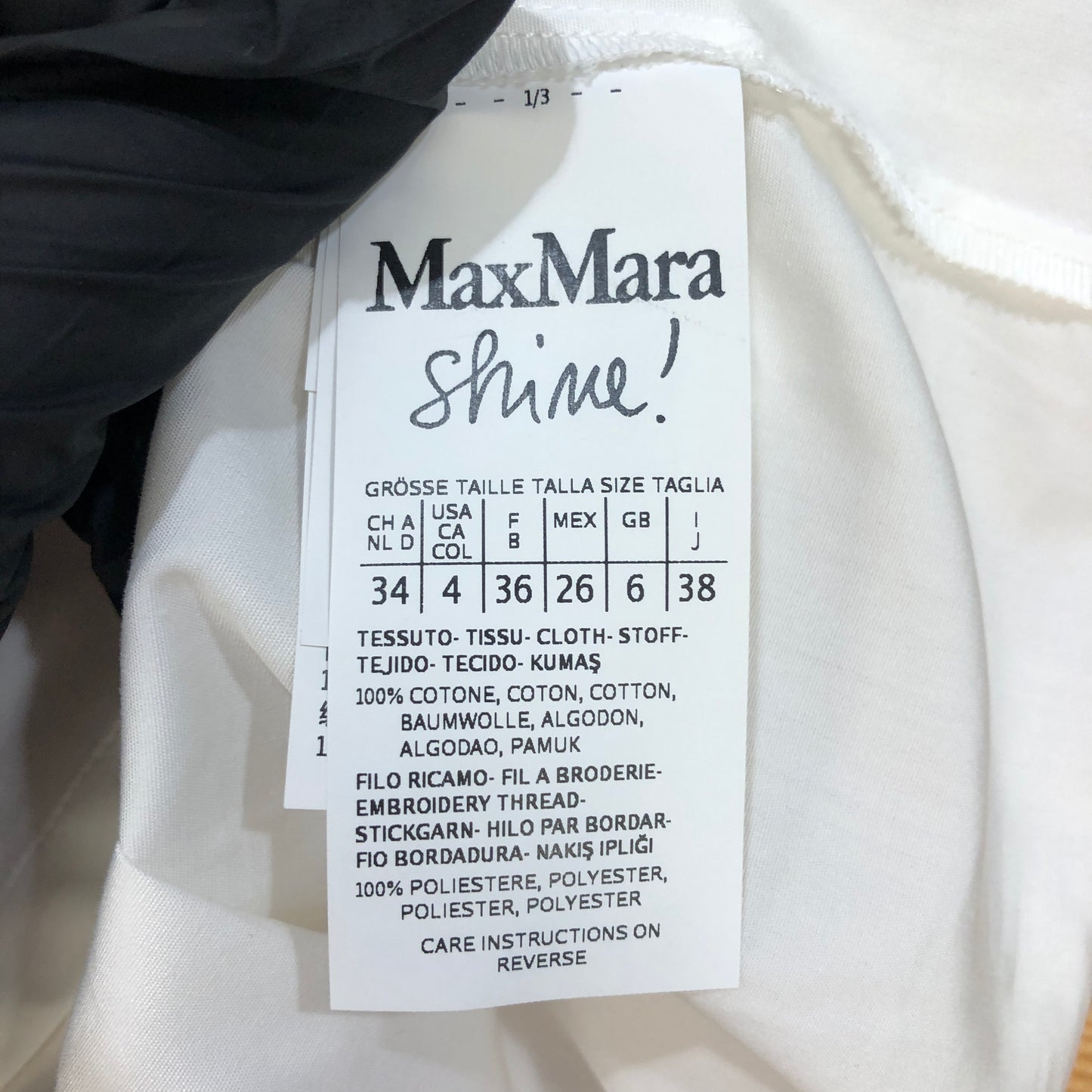 Max Mara Shine! White Embroidery Short Sleeve Shirt US Size 4