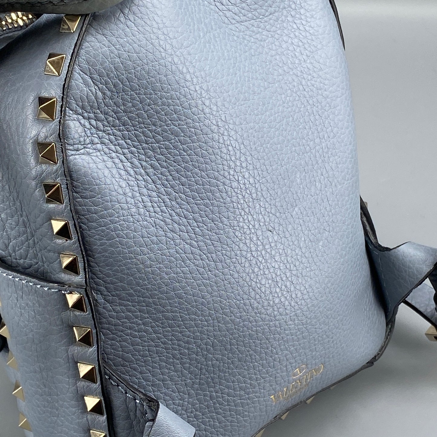 Valentino Slate Blue Rockstud Backpack