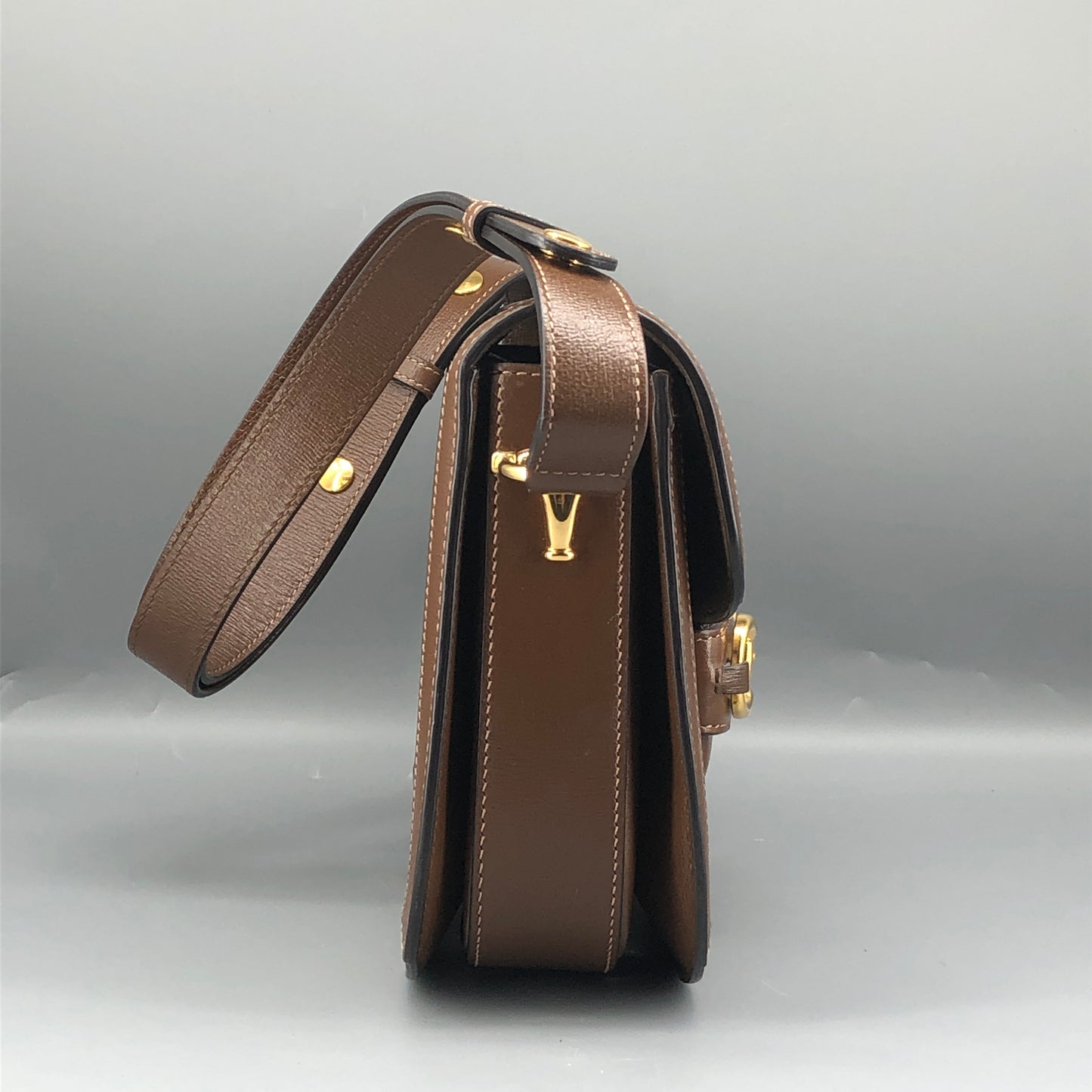 Gucci 1955 Horsebit GG Canvas Crossbody Bag Beige Caramel