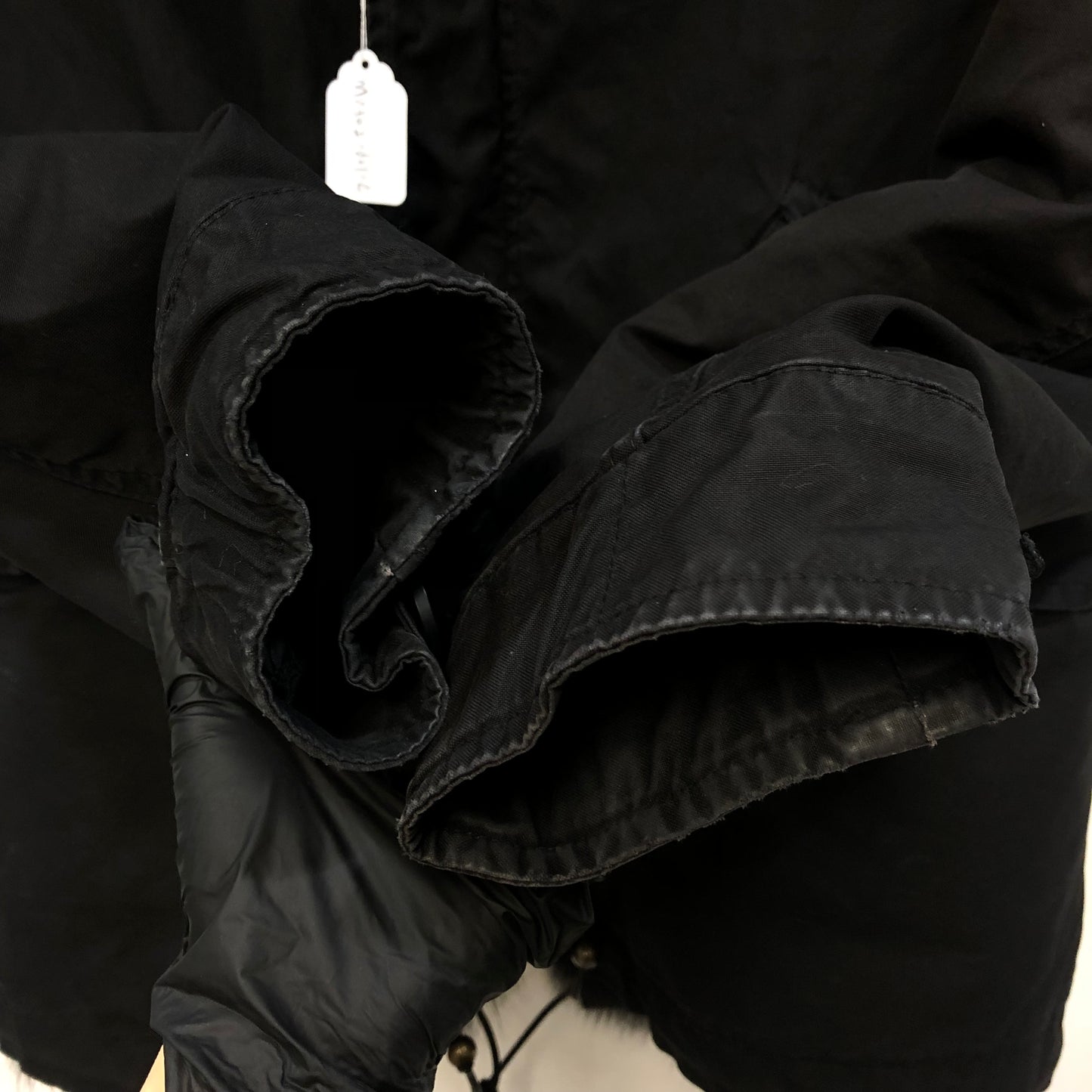 Mr & Mrs Italy Fur Trim Parka Size XS Black