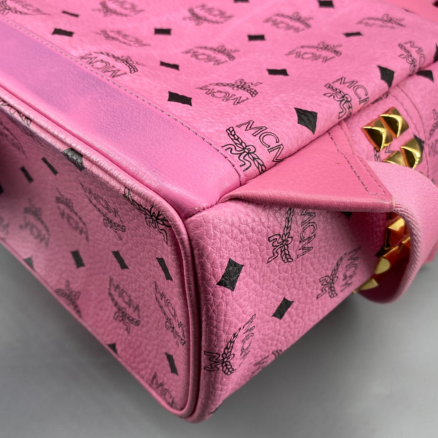 MCM Pink Visetos Print Backpack