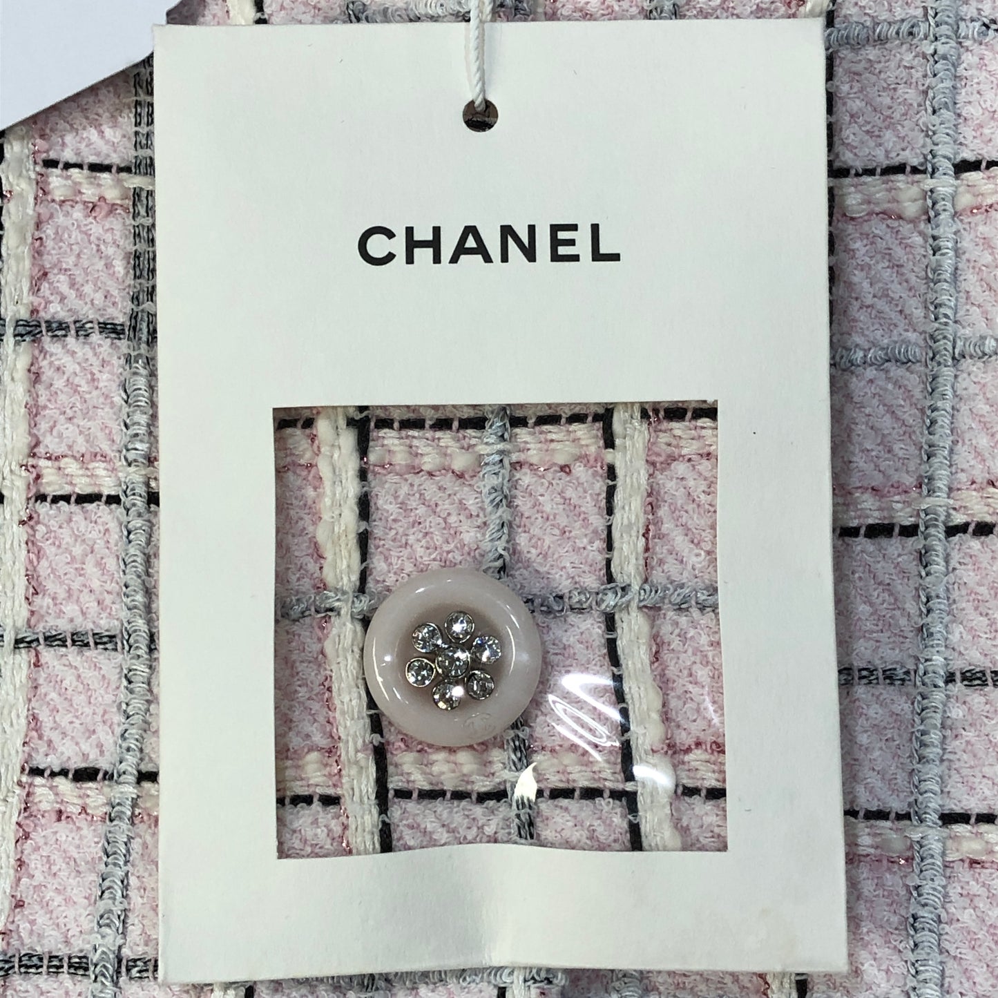 Chanel Pink Plaid Short Sleeve Tweed Dress Point Collar Size 34