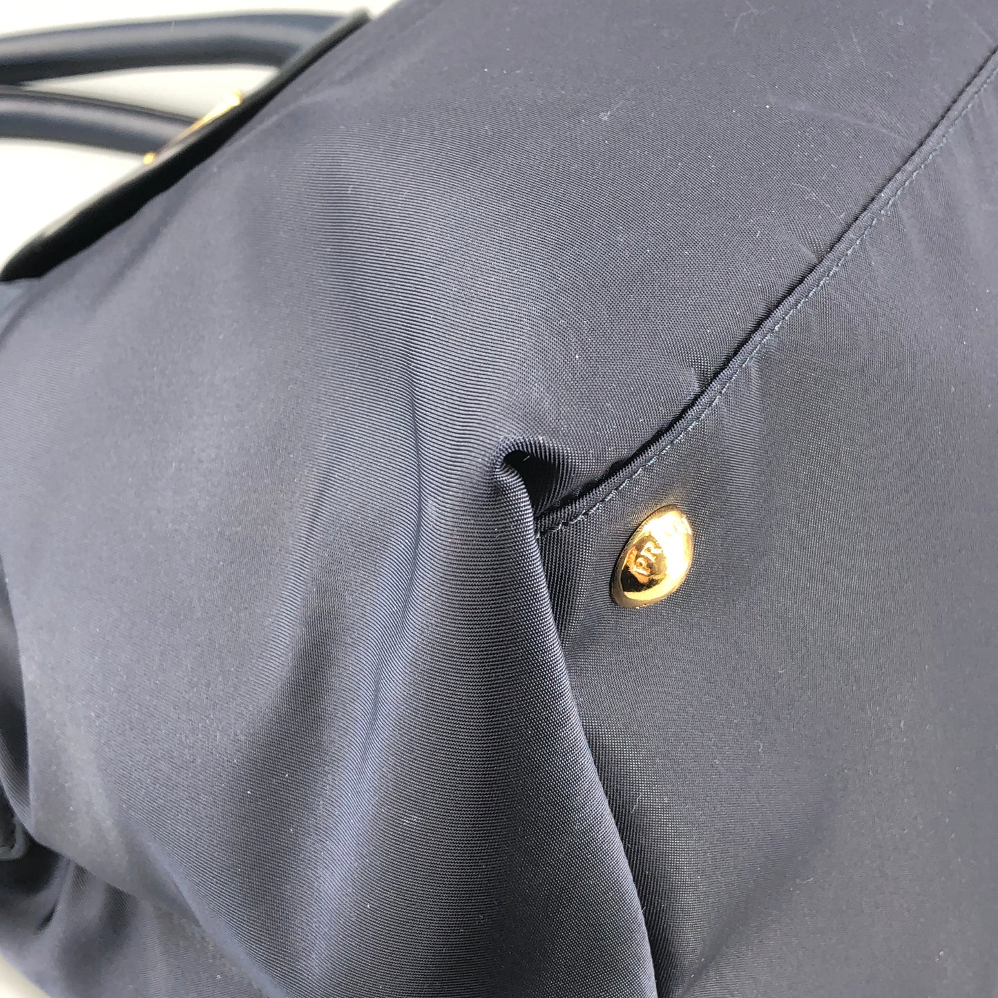 Prada Re-Nylon Tote Handbag Navy Blue