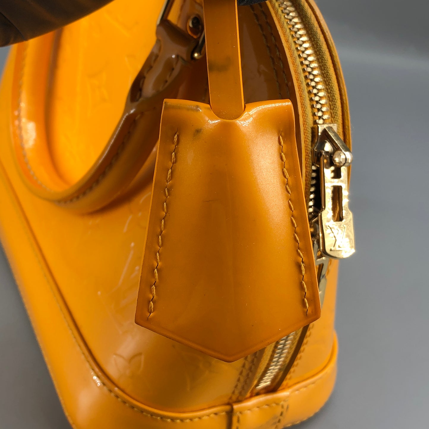 Louis Vuitton Yellow Vernis Monogram Alma Handbag Shoulder Bag