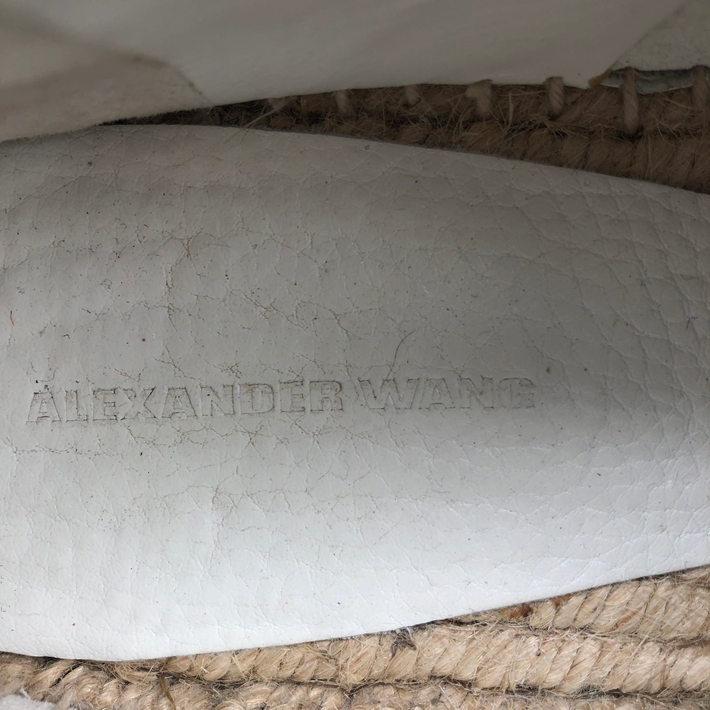 Alexander Wang Women's  White Leather Zipper Espadrille Flats Shoes Size 40