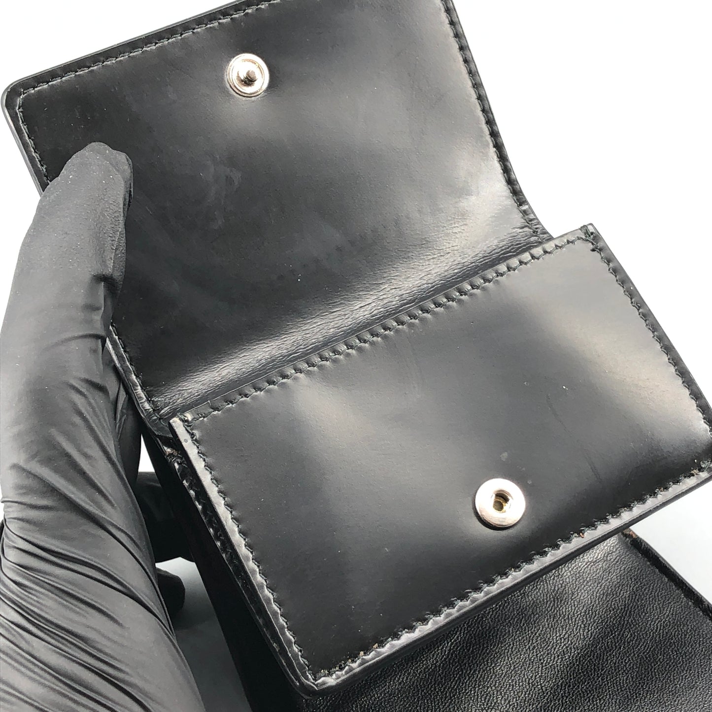 Balenciaga Black Smooth Leather Short Wallet