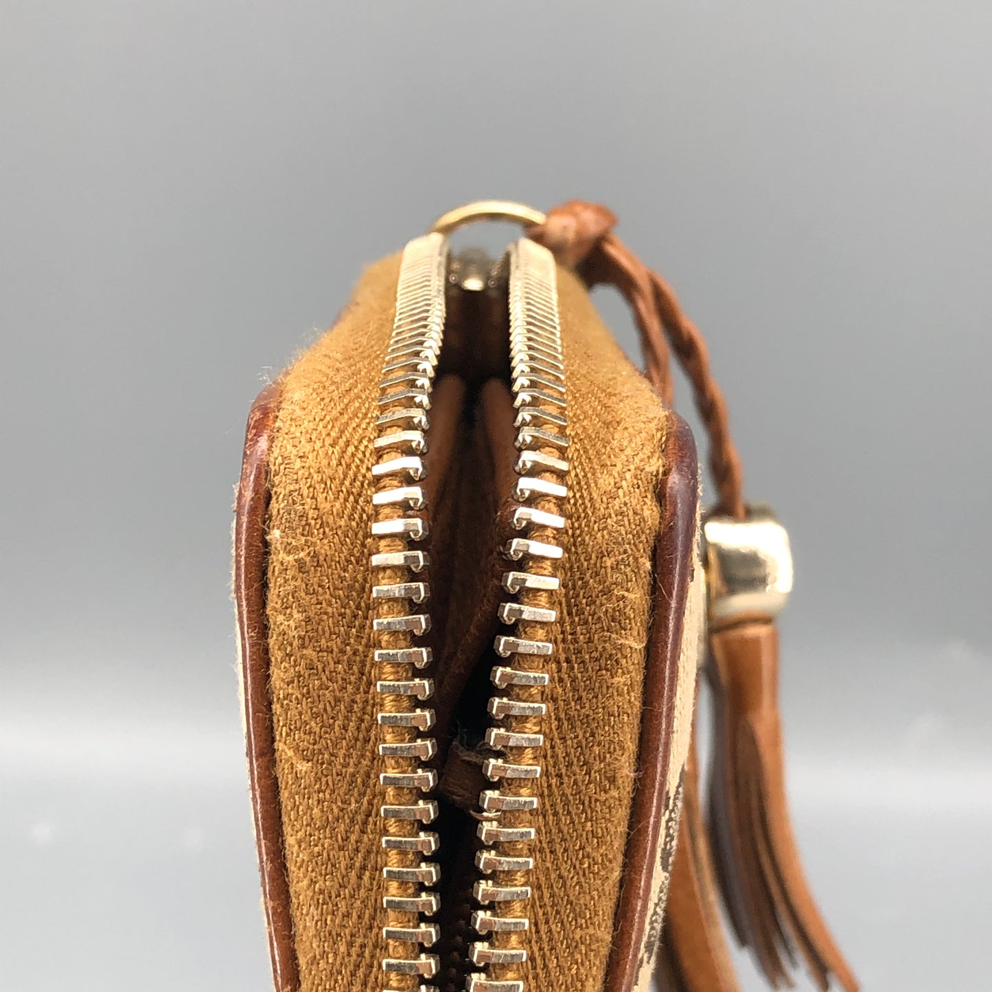 Gucci GG Supreme Zip Around Long Wallet Beige/Caramel