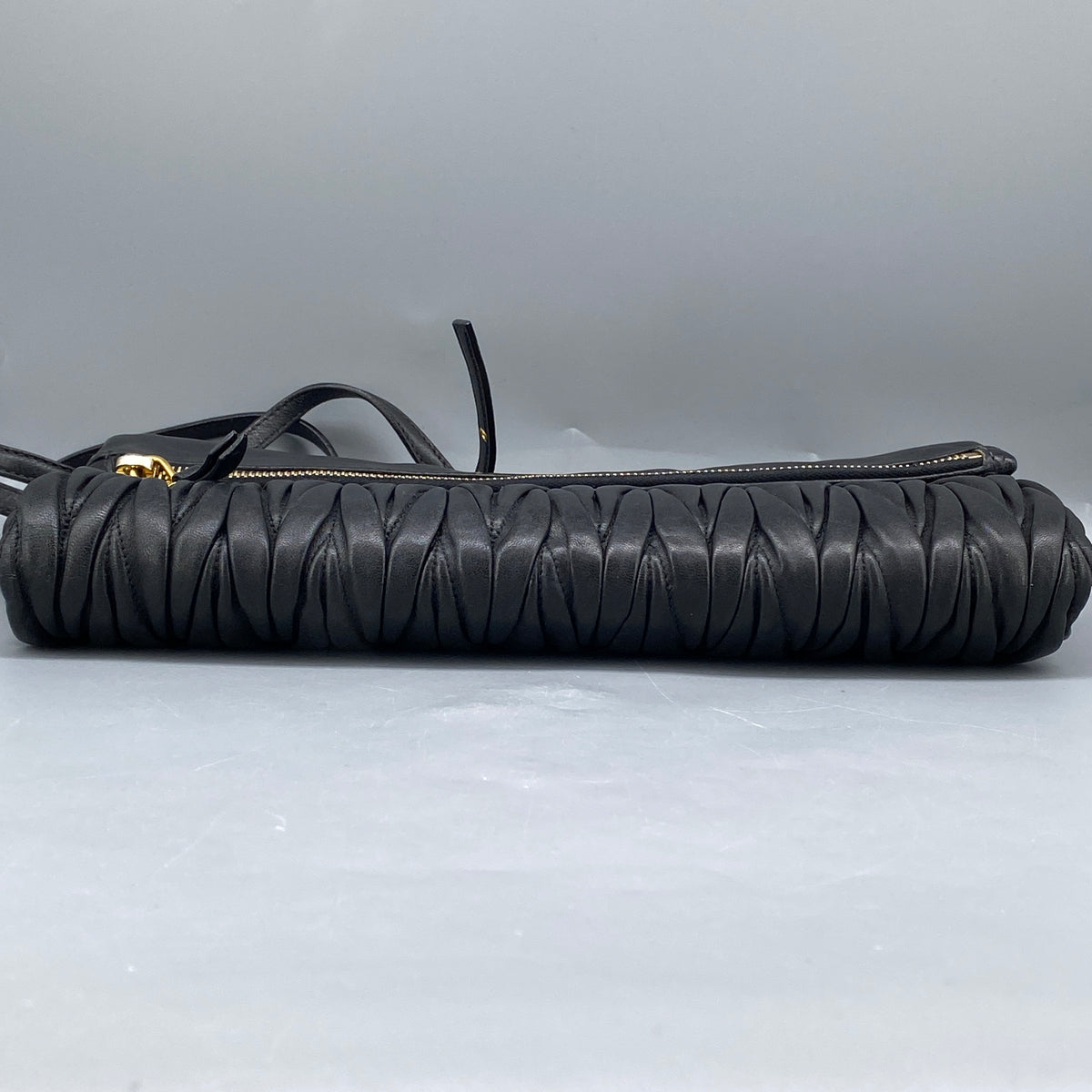 Miu Miu Matelasse Leather Crossbody Bag Black