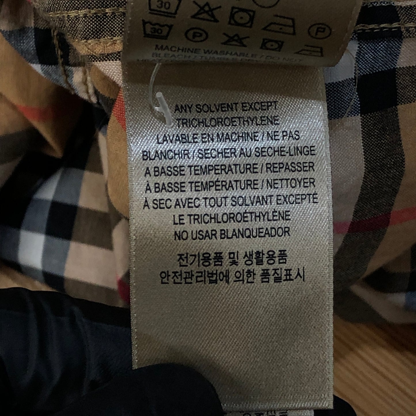 Burberry Beige Checkered Button-Down Shirt Size L