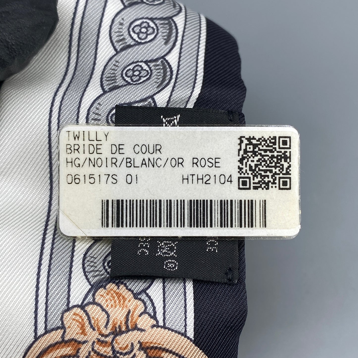 Hermes Black Multi‑Color Silk Twilly Scarf