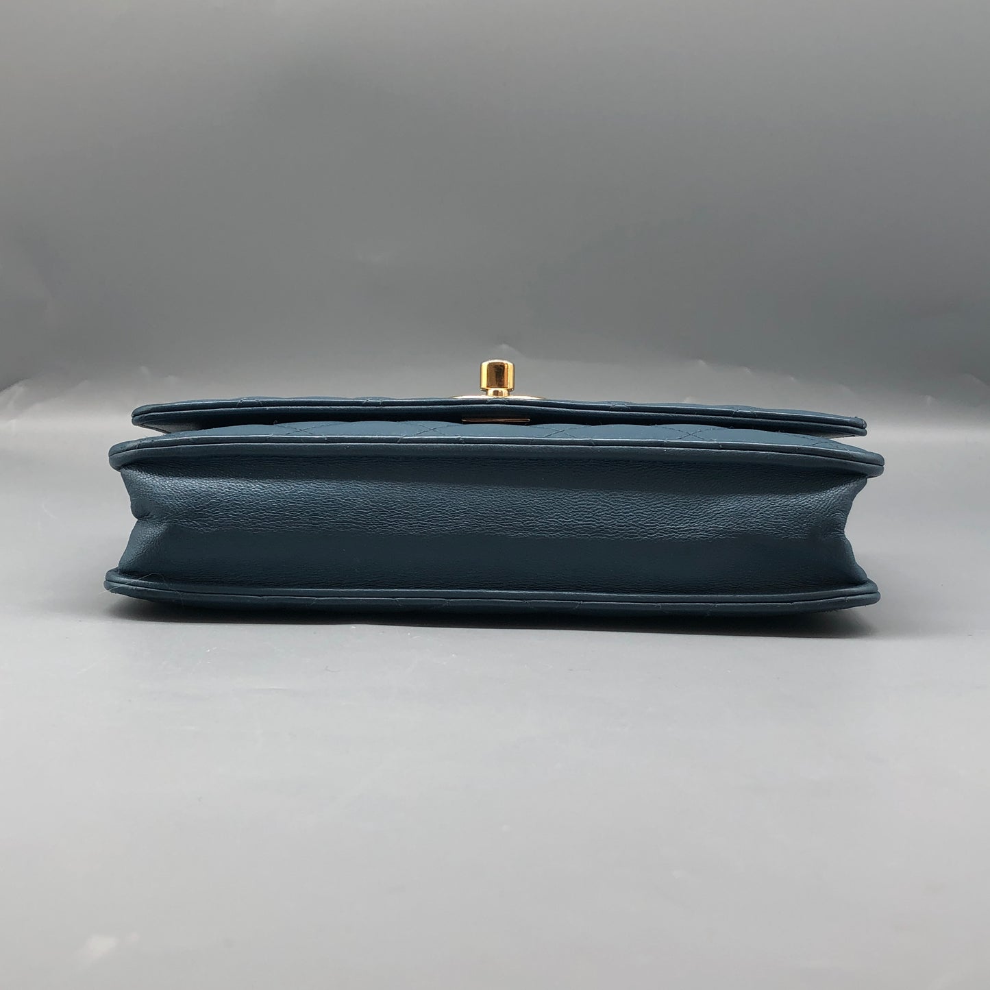 Chanel Muted Teal Blue Quilted Leather Flap Bag