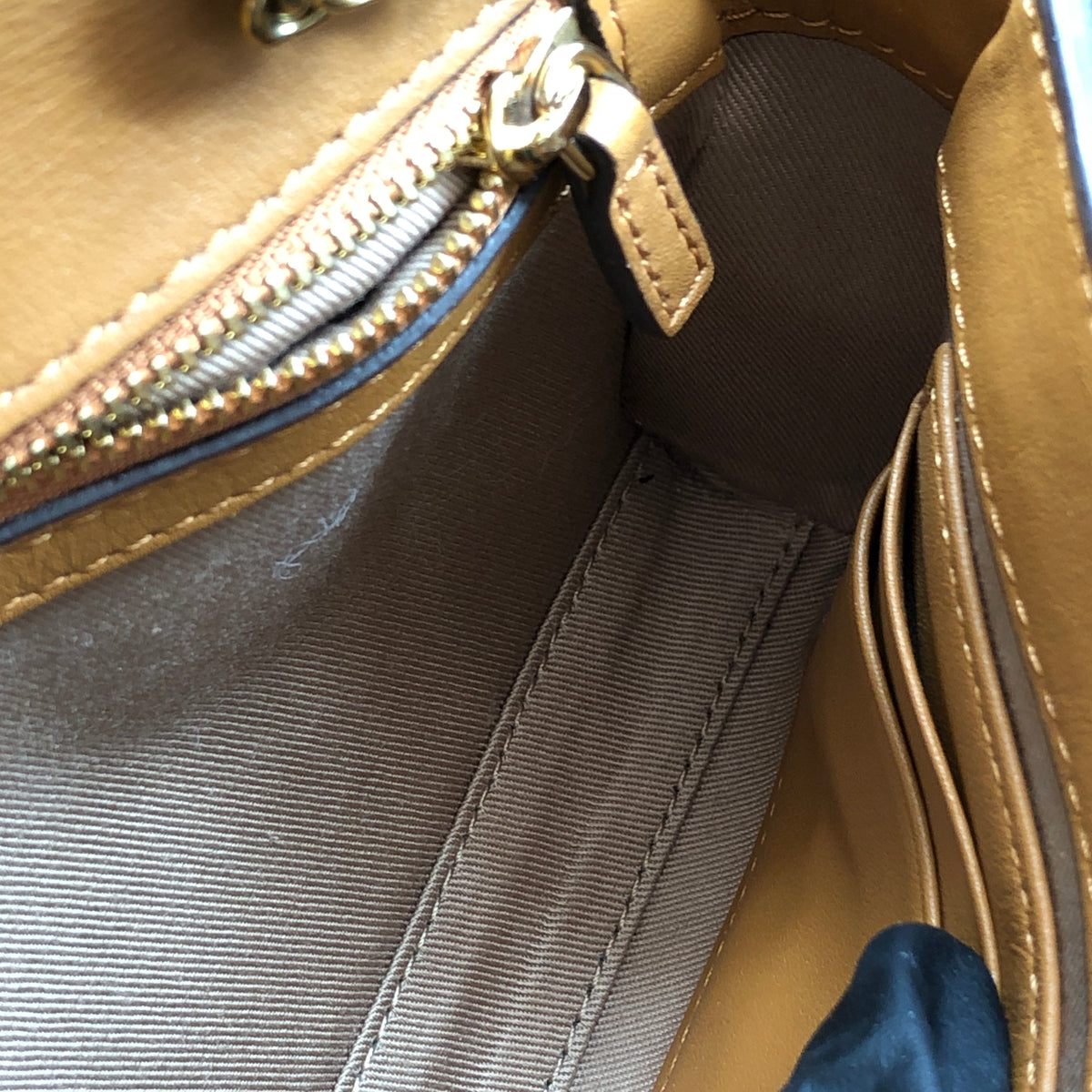 MCM Brown Visetos Chain Shoulder Bag