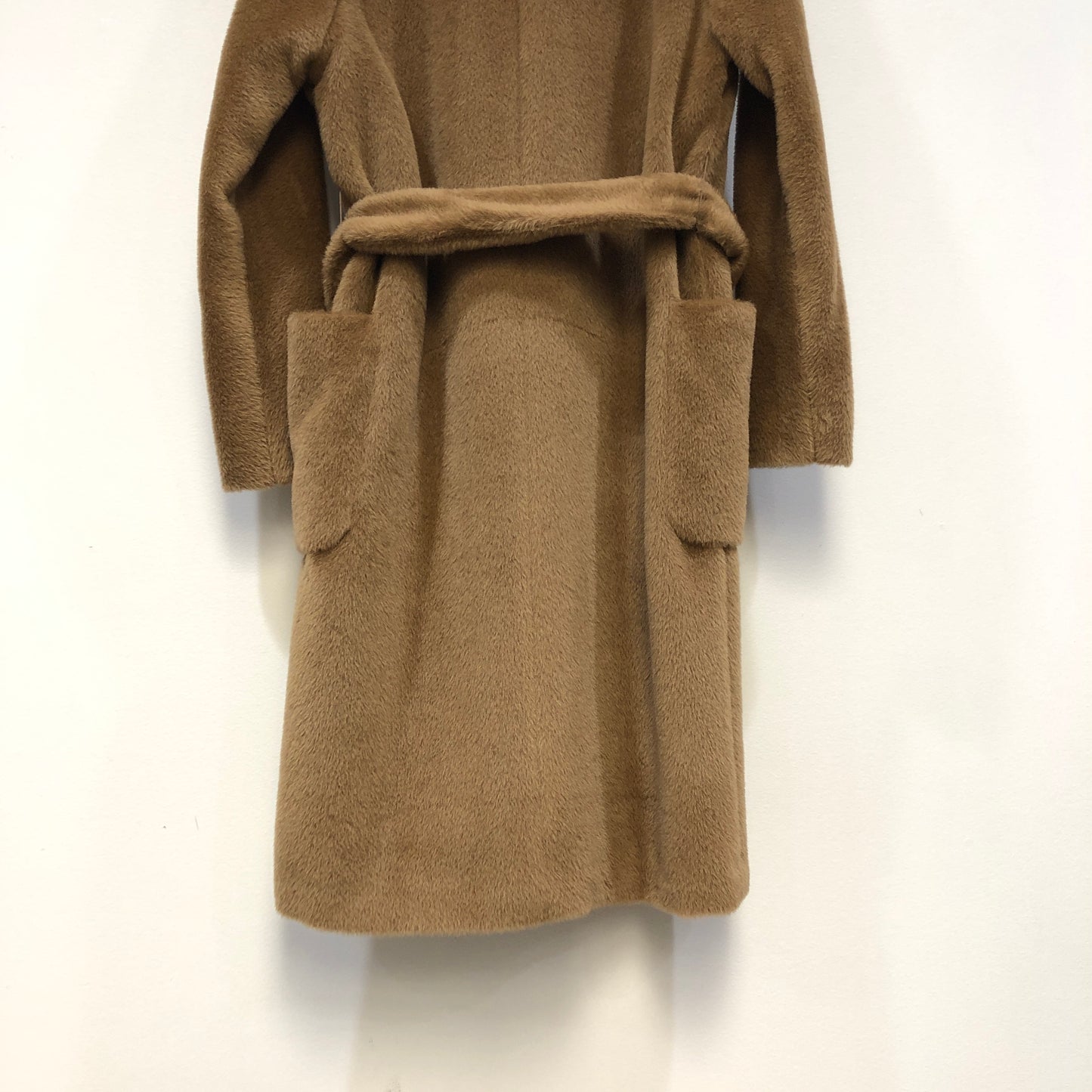 Intrend Brown Wool Belted Wrap Long Coat Size 0
