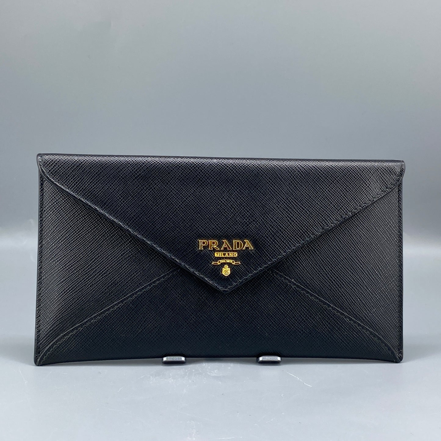 Prada Saffiano Envelope Long Wallet Black