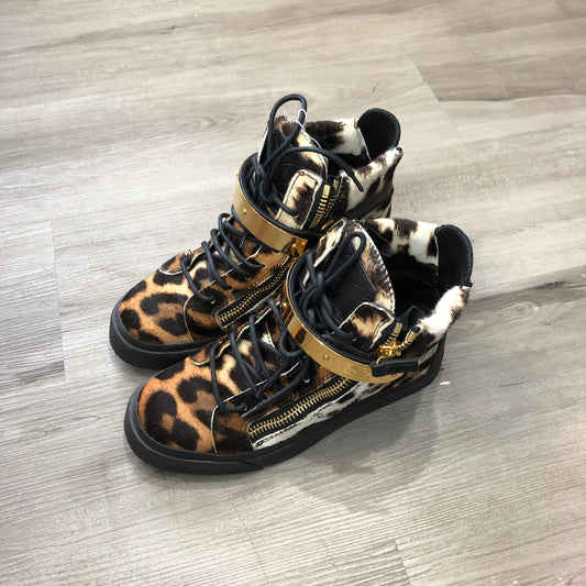 Giuseppe Zanotti Women's Leopard Print High-Top Sneakers shoes 36