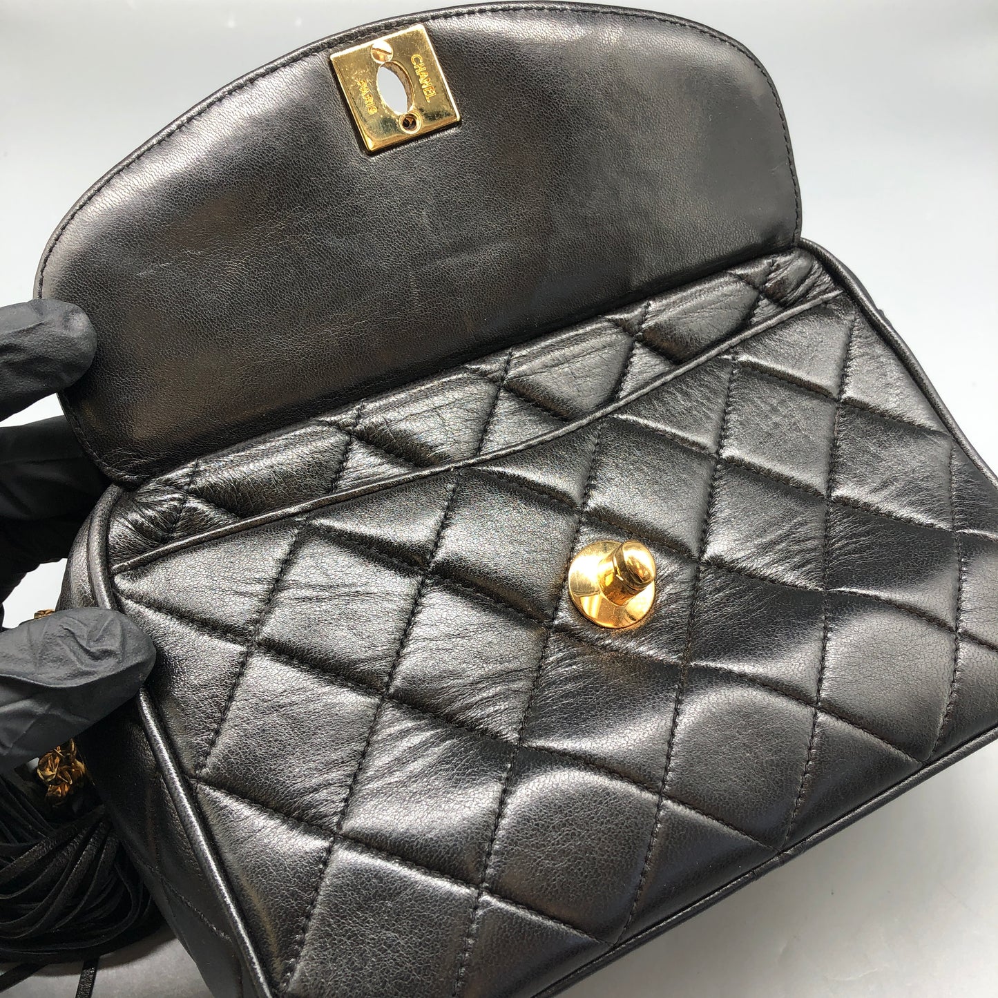 Chanel Black Quilted Leather Camera Bag