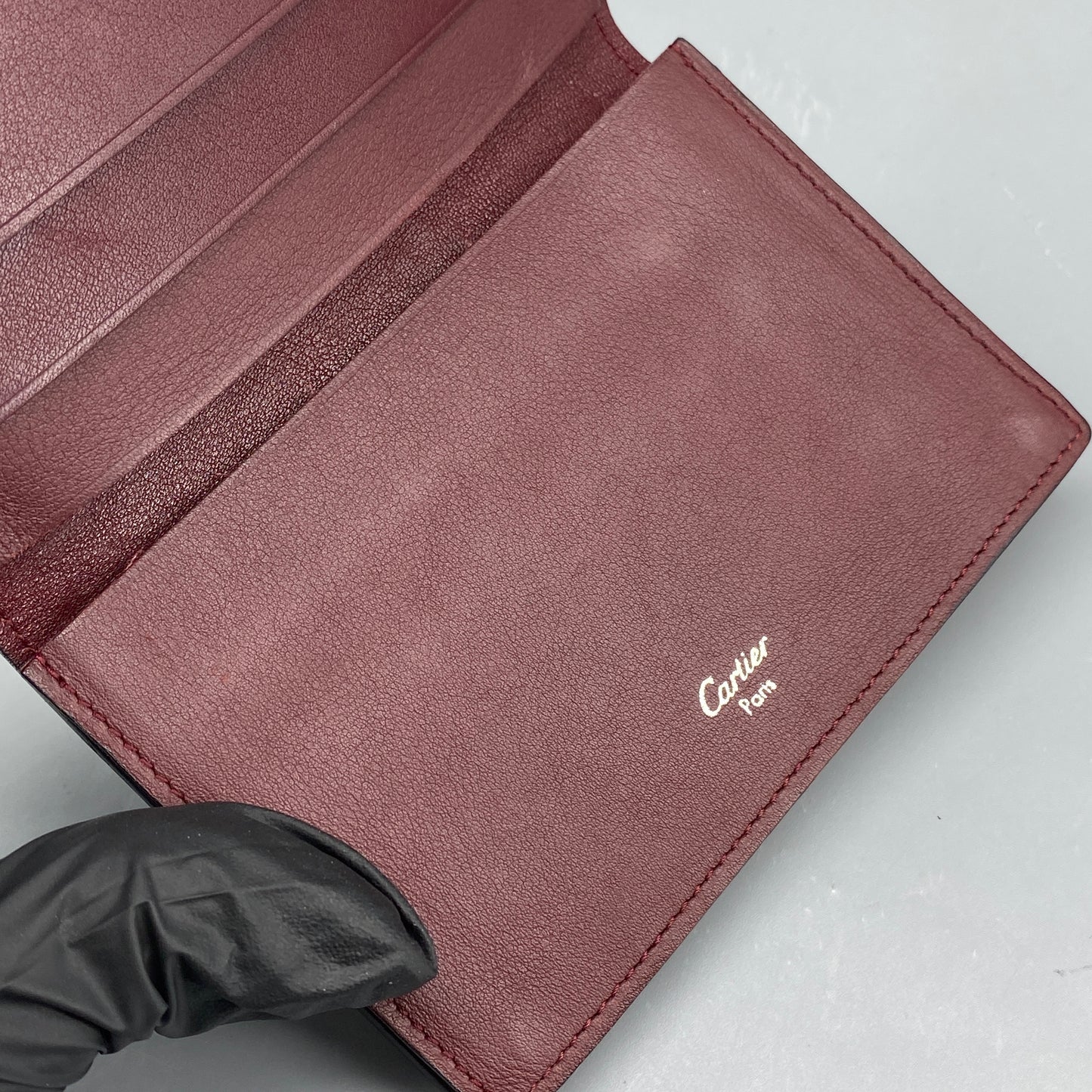 Cartier Black Smooth Leather Bi-fold Short Wallet