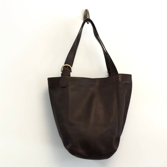 Coach Vintage Leather Tote Bag Dark Brown