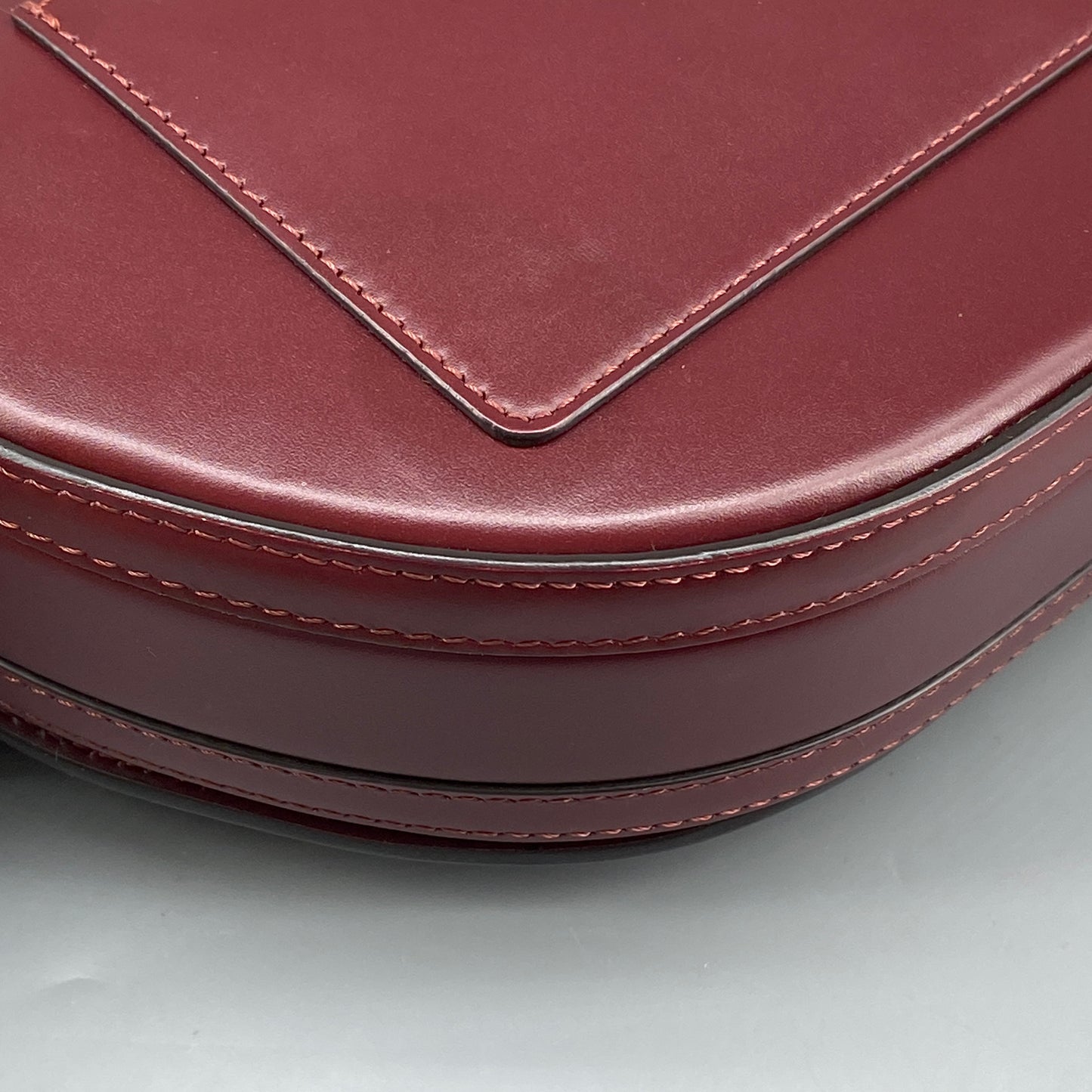 Burberry Deep Red Leather Saddle Shoulder Crossbody Bag