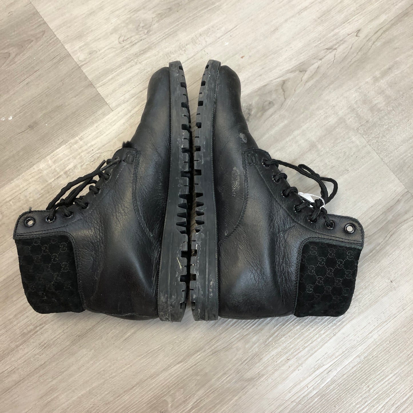 Gucci Women's Black Leather Combat Boots Size 35.5