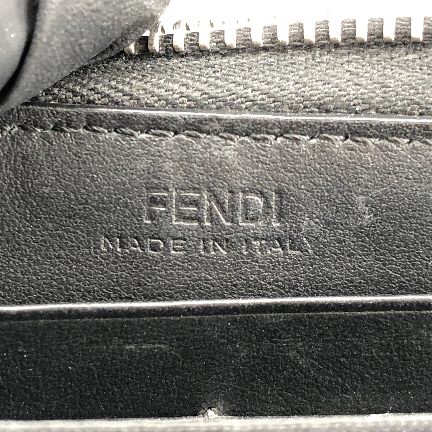 Fendi Logo Zip-Around Long Wallet Black