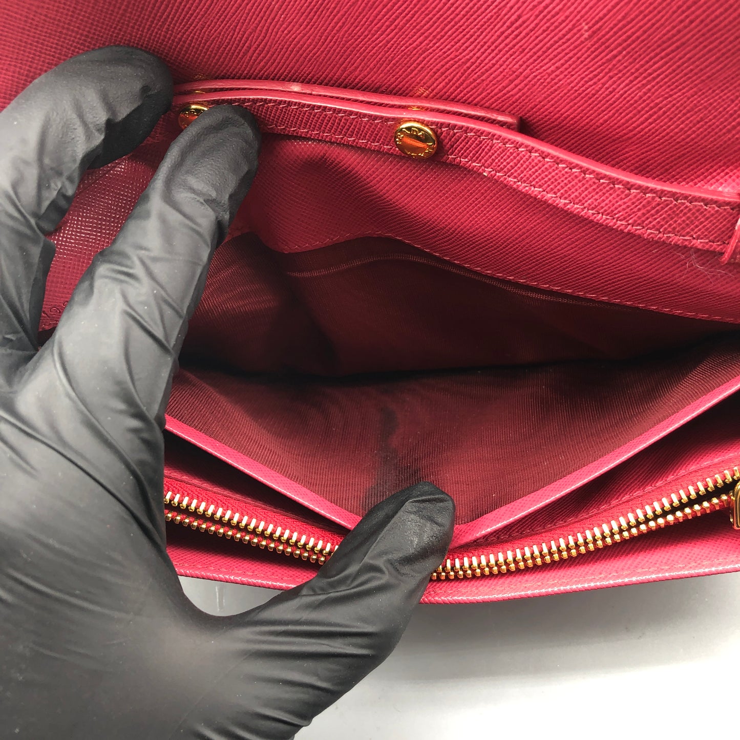 Prada Saffiano Leather WOC Wallet On Chain Hot Pink