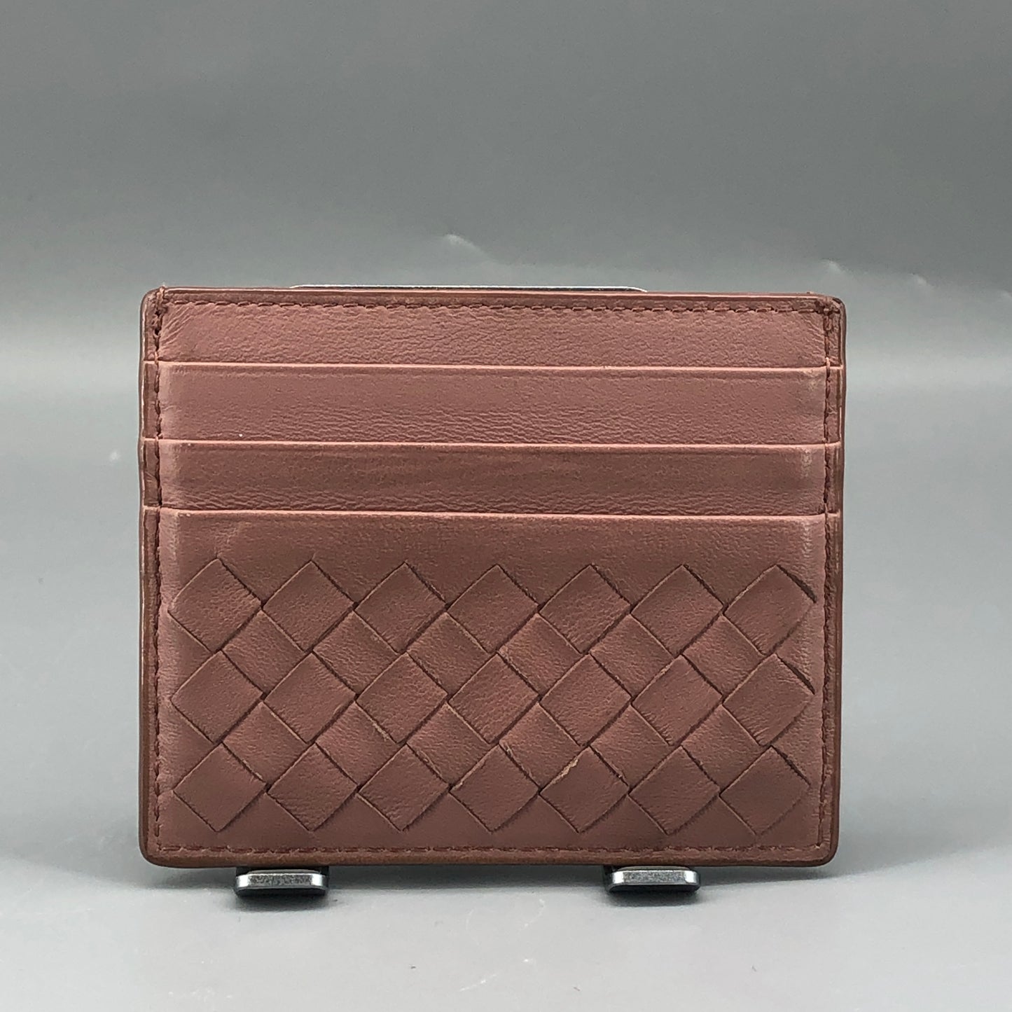 Bottega Veneta Intrecciato Dusty Pink Leather Card Case