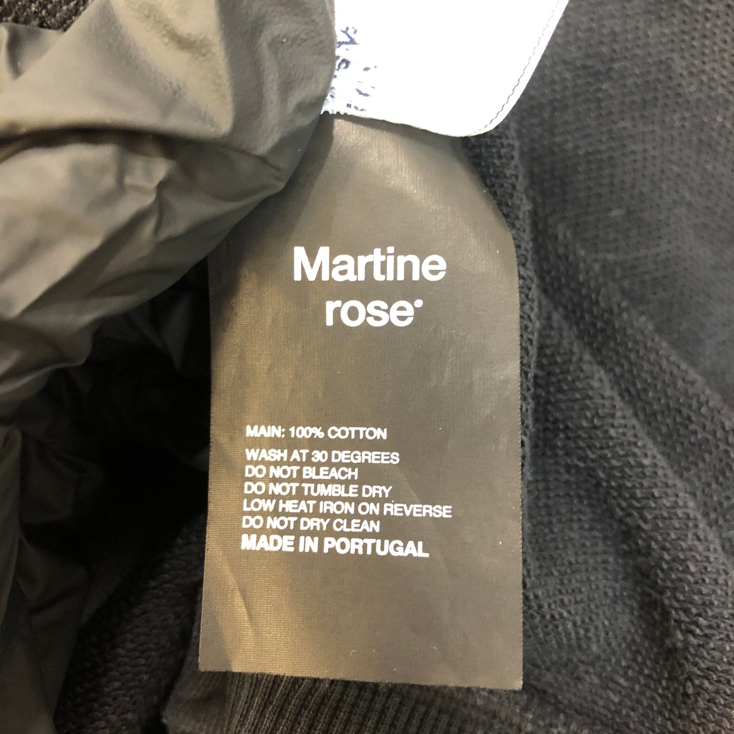 Martine Rose Logo Half-Zip Cropped Hoodie S Black