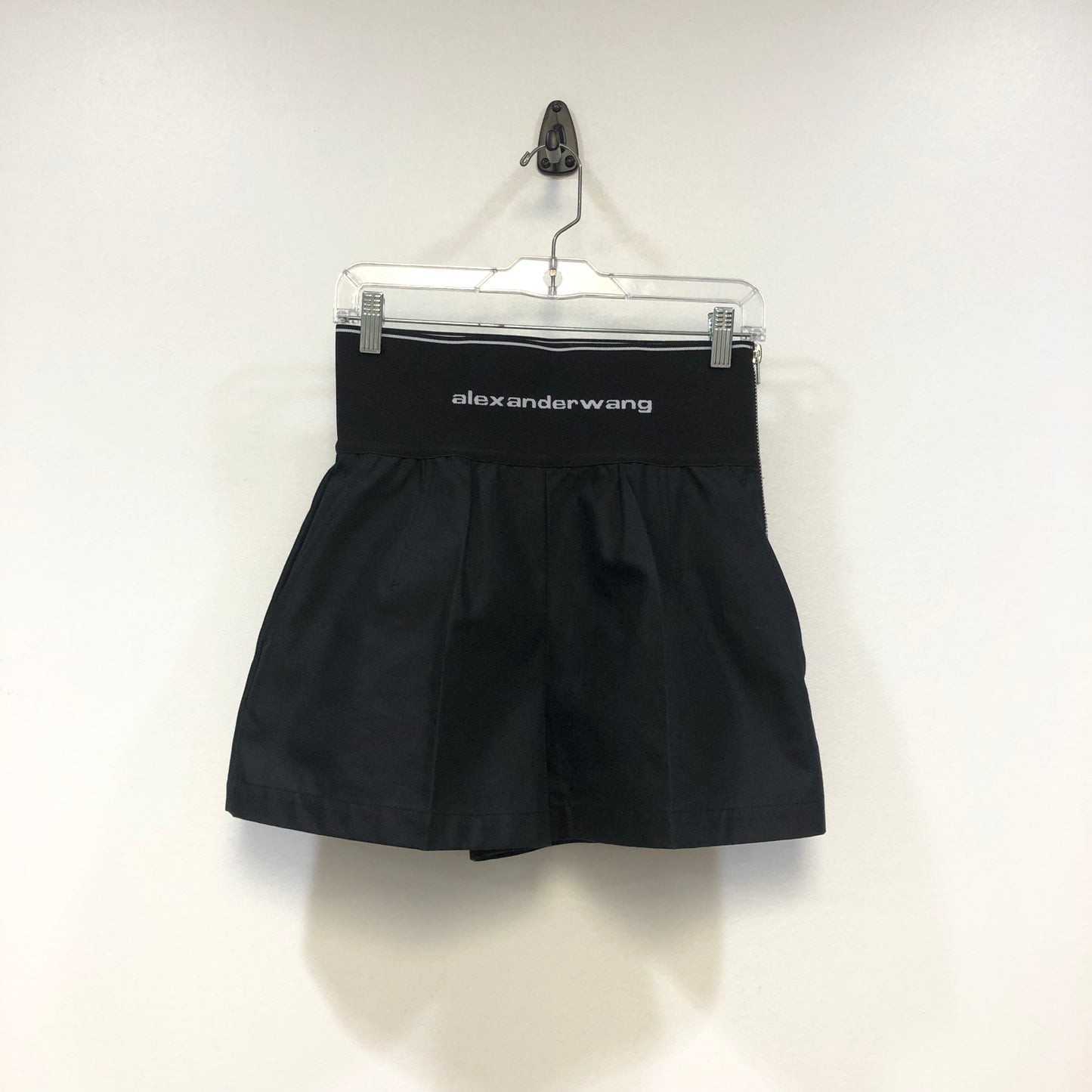 Alexander Wang Logo Waistband Shorts Size 6 Black