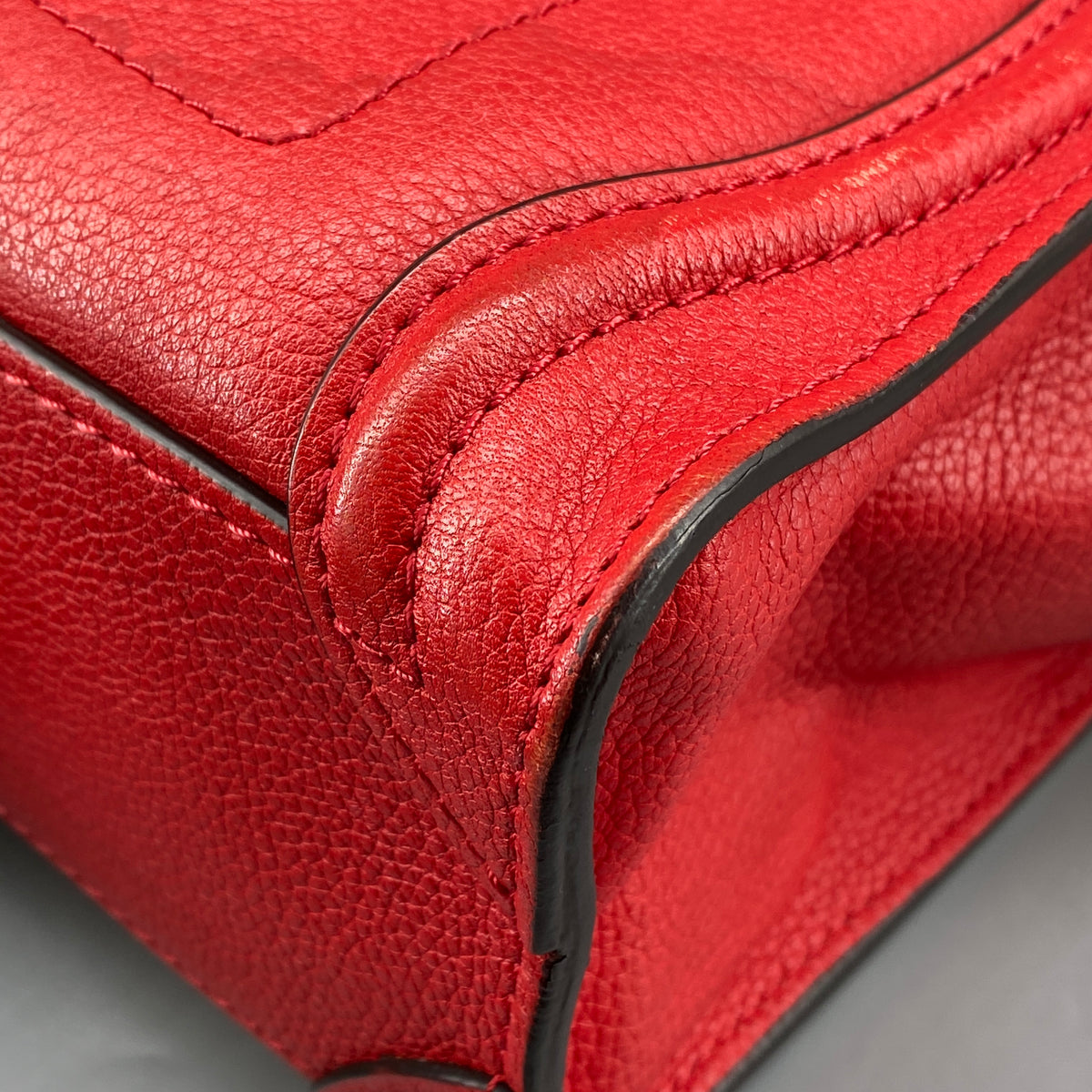 Celine Nano Luggage Red Leather Tote Bag
