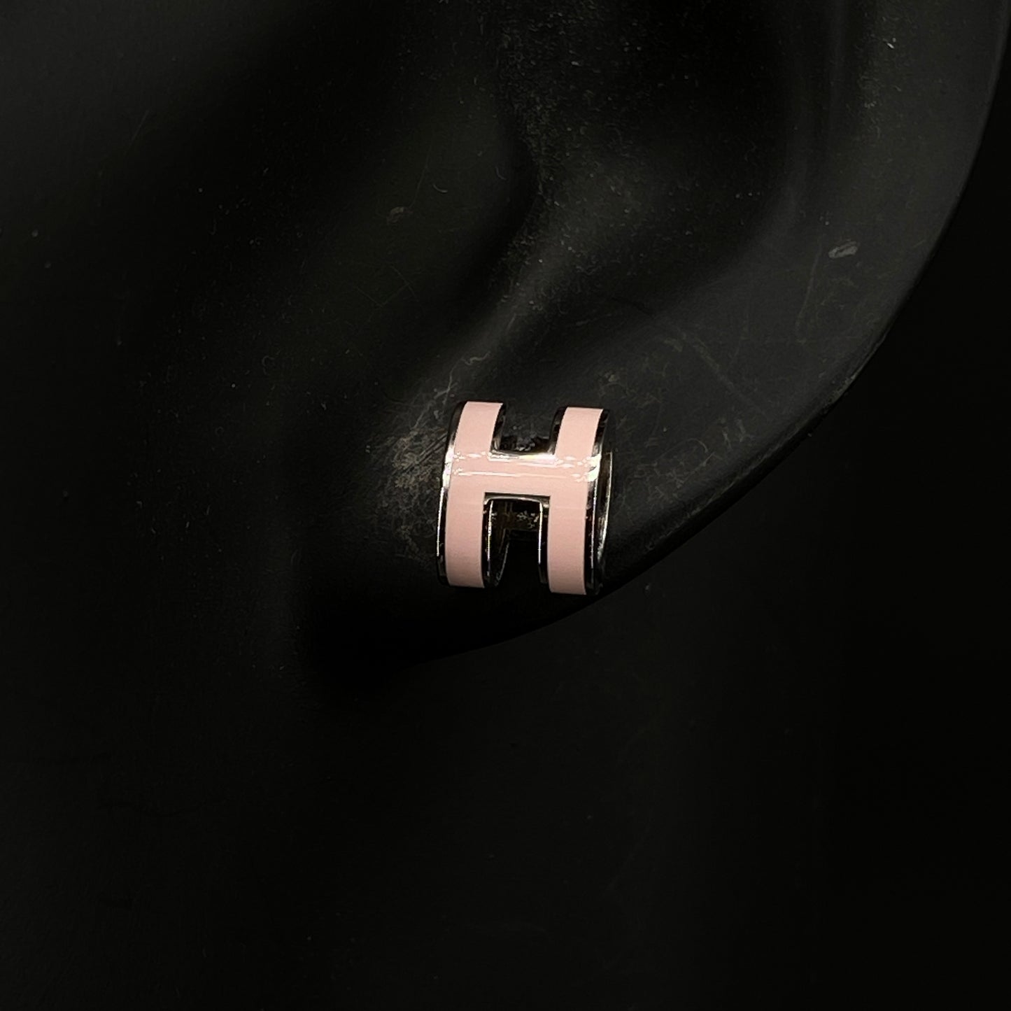 Hermes Blush Pink Pop H Stud Earrings