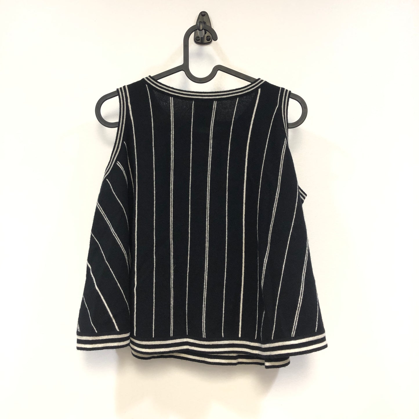 Chanel 15P Black and White stripe Cashmere 2pc Tank and Top
