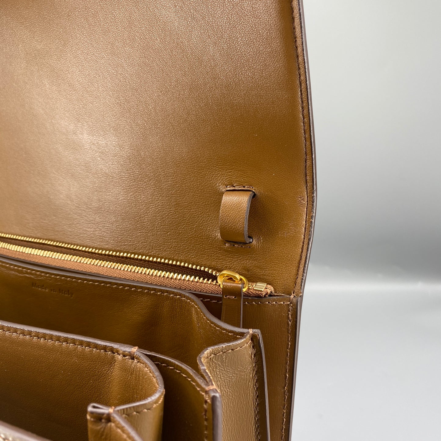 Celine Tan Box Calf Leather Classic Box Flap Crossbody Bag