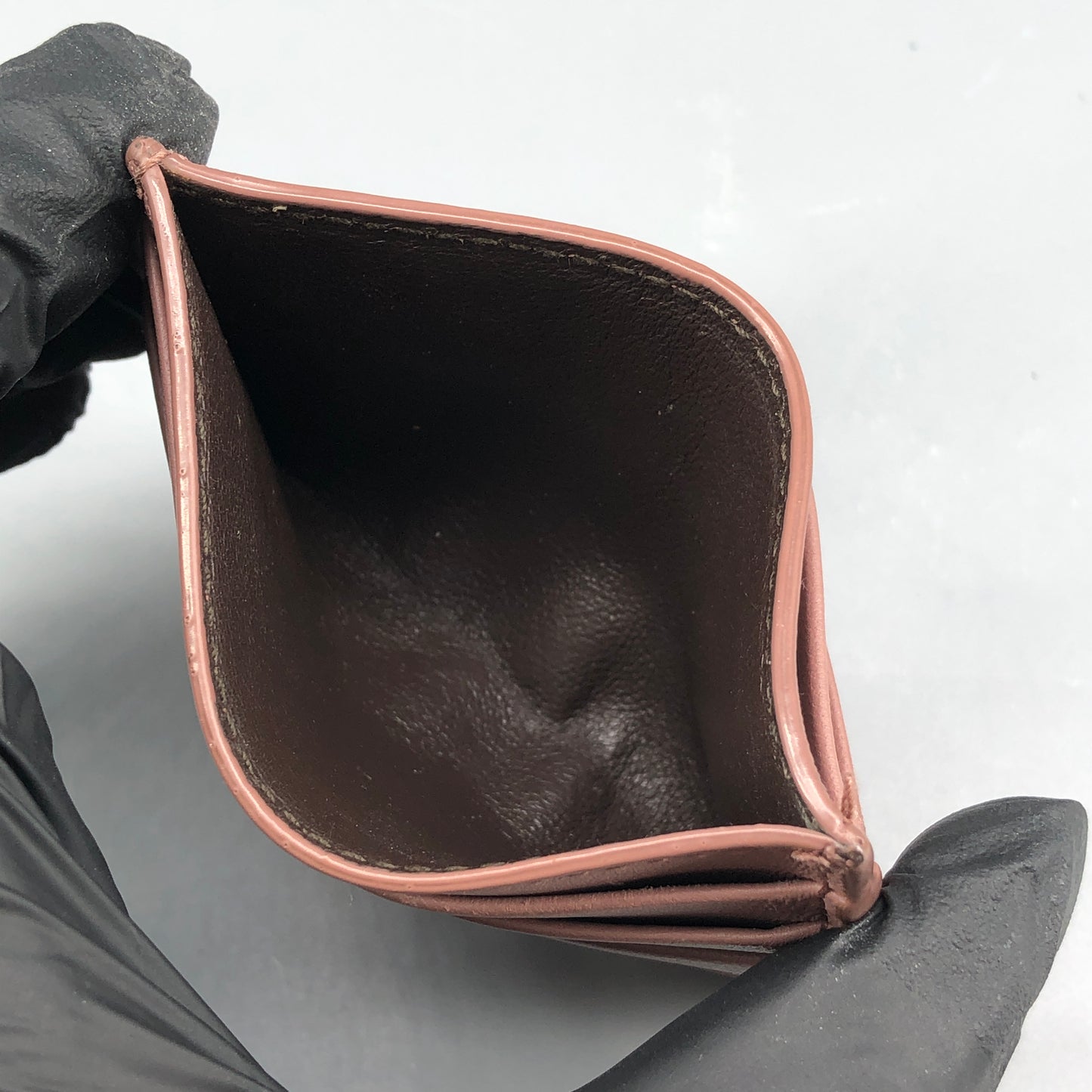 Bottega Veneta Intrecciato Dusty Pink Leather Card Case