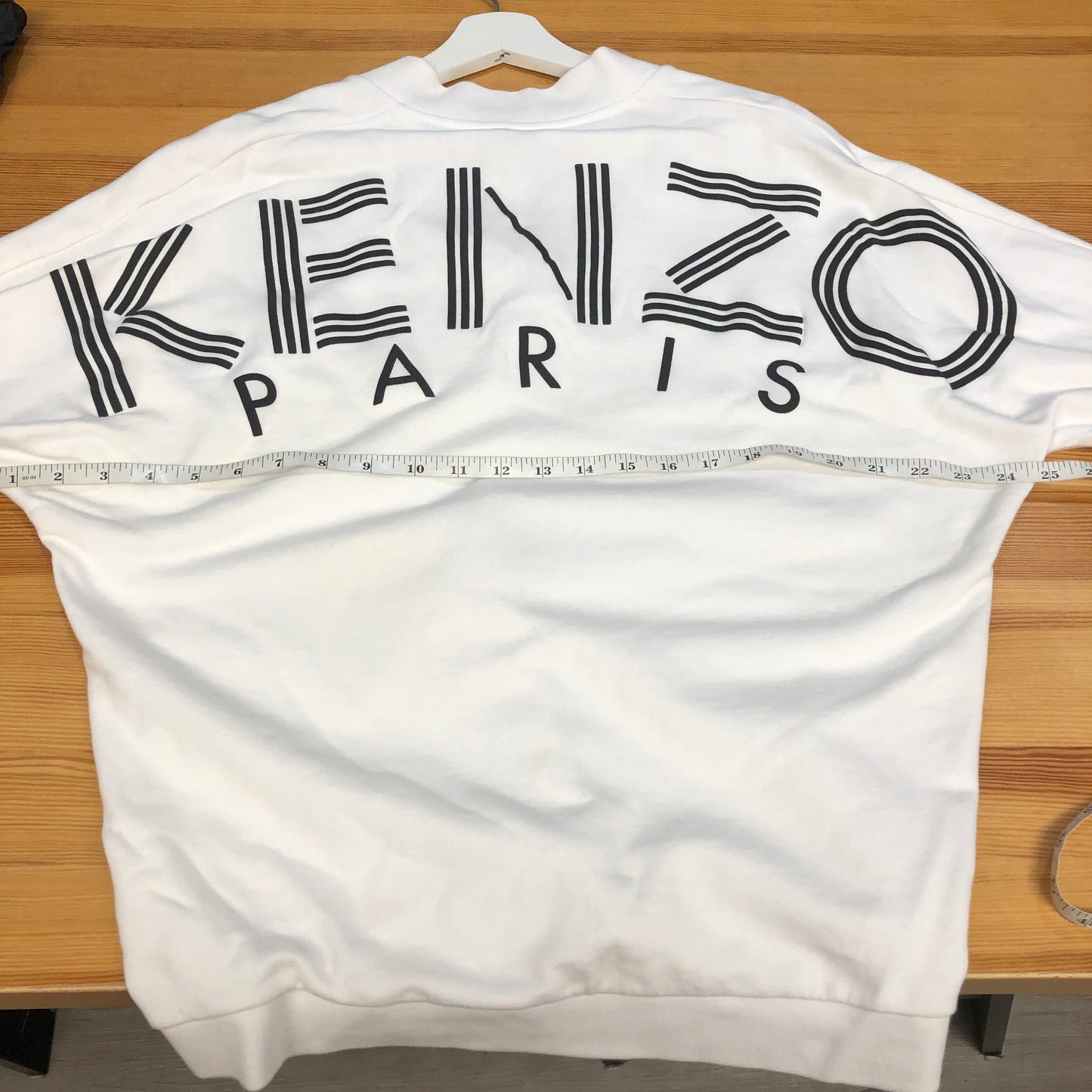 Kenzo White V-Neck 3/4 Sleeve Logo T-Shirt Size S
