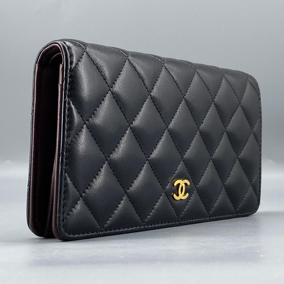 Chanel Quilted Long Wallet Black