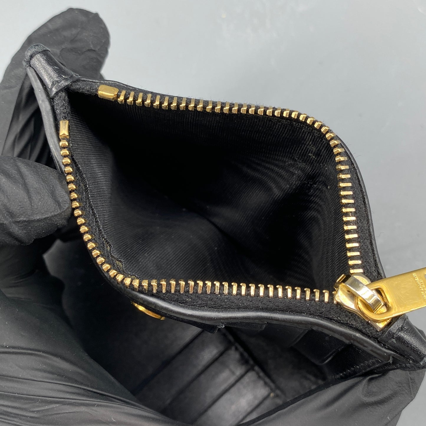 Saint Laurent Smooth Black Calfskin Bifold Wallet With Side Zipper