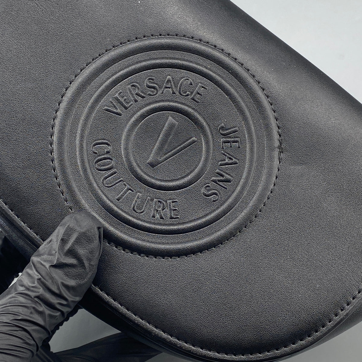 Versace Jeans Couture black saddle shoulder bag