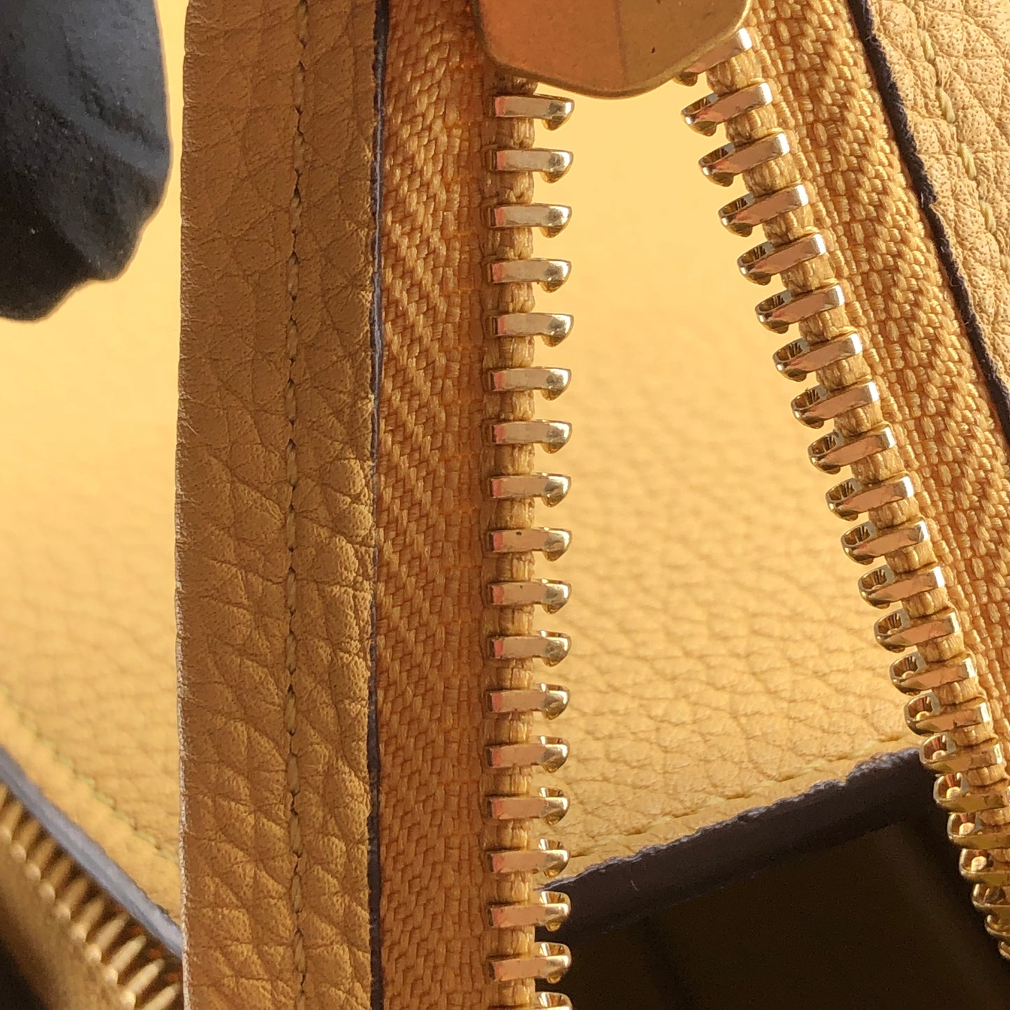 Celine Yellow Grained Calfskin Leather Medium Belt Bag