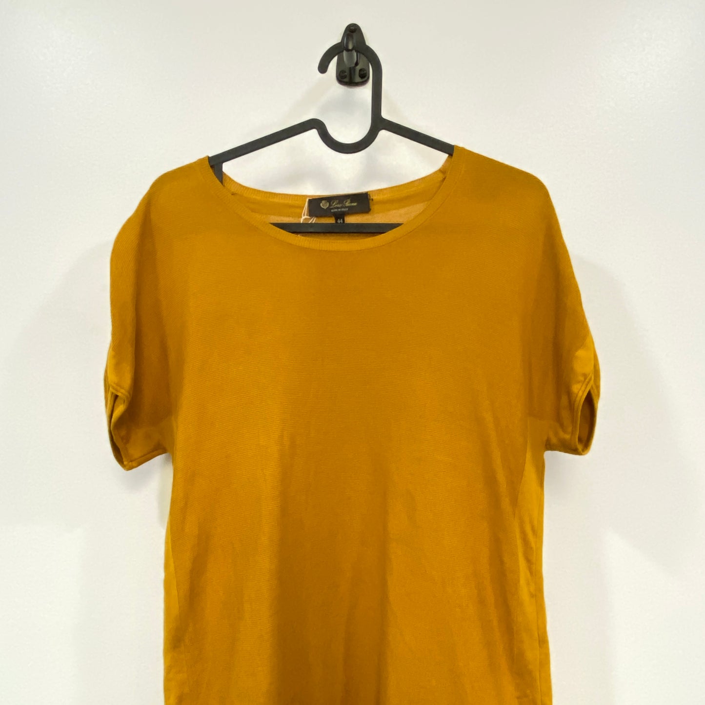 Loro Piana Yellow P2P Short Sleeve Knit Top Size 44