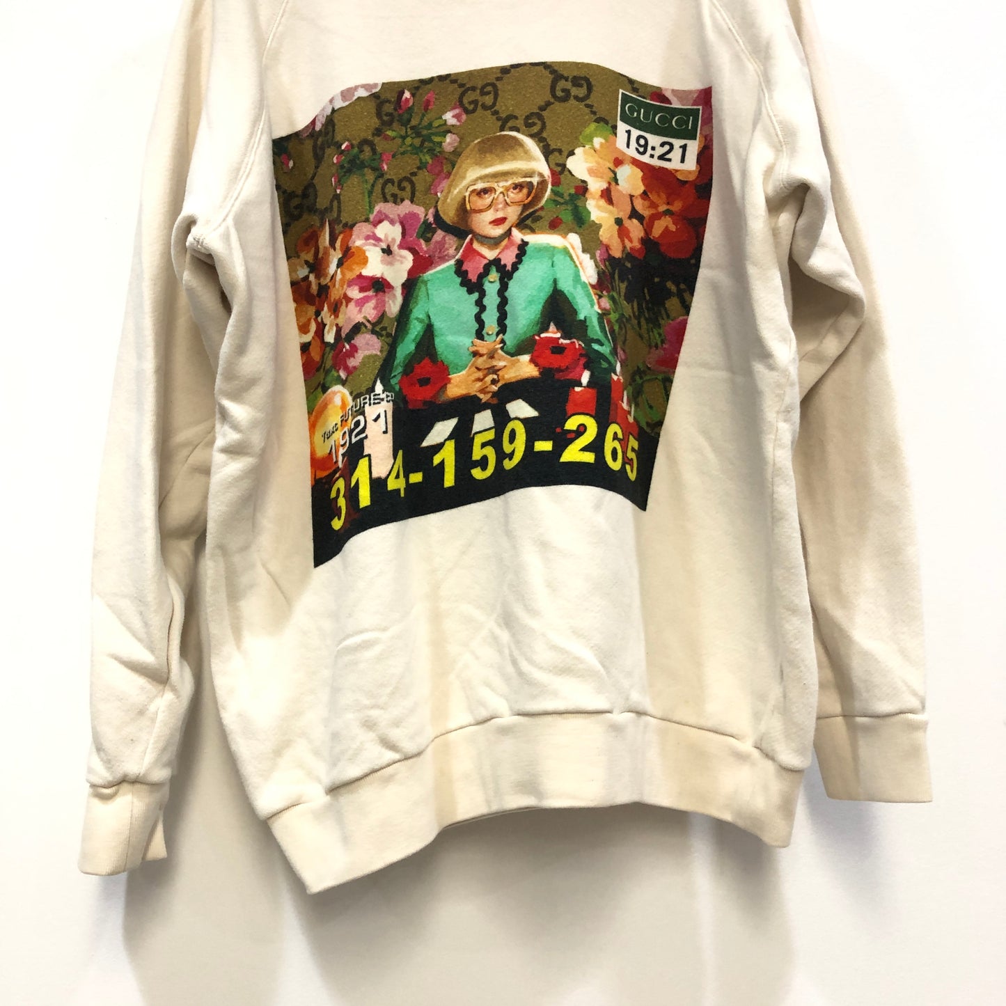 Gucci Off White Crew Neck Graphic Print Sweatshirt Size L