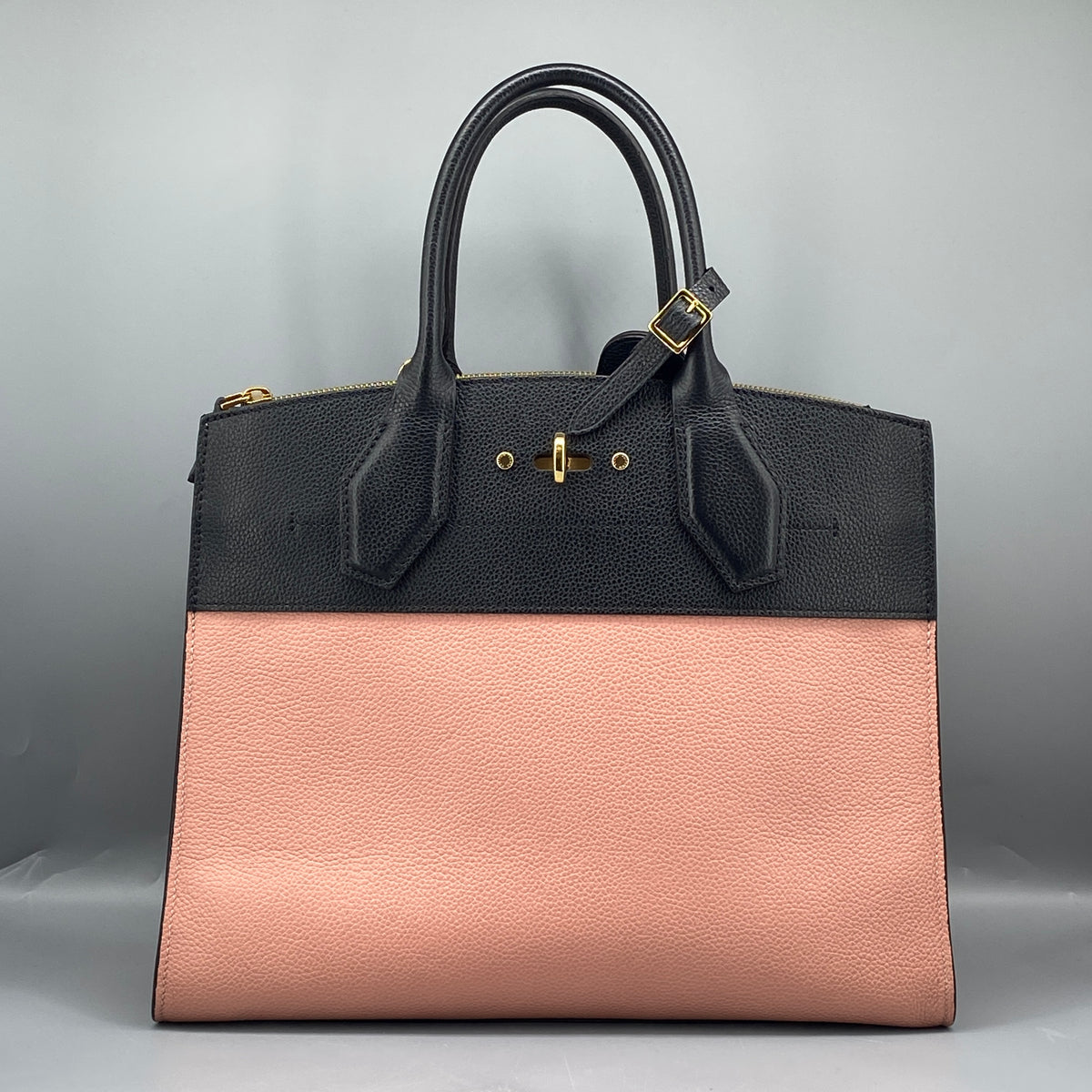 Louis Vuitton City Steamer MM Handbag Pink Black
