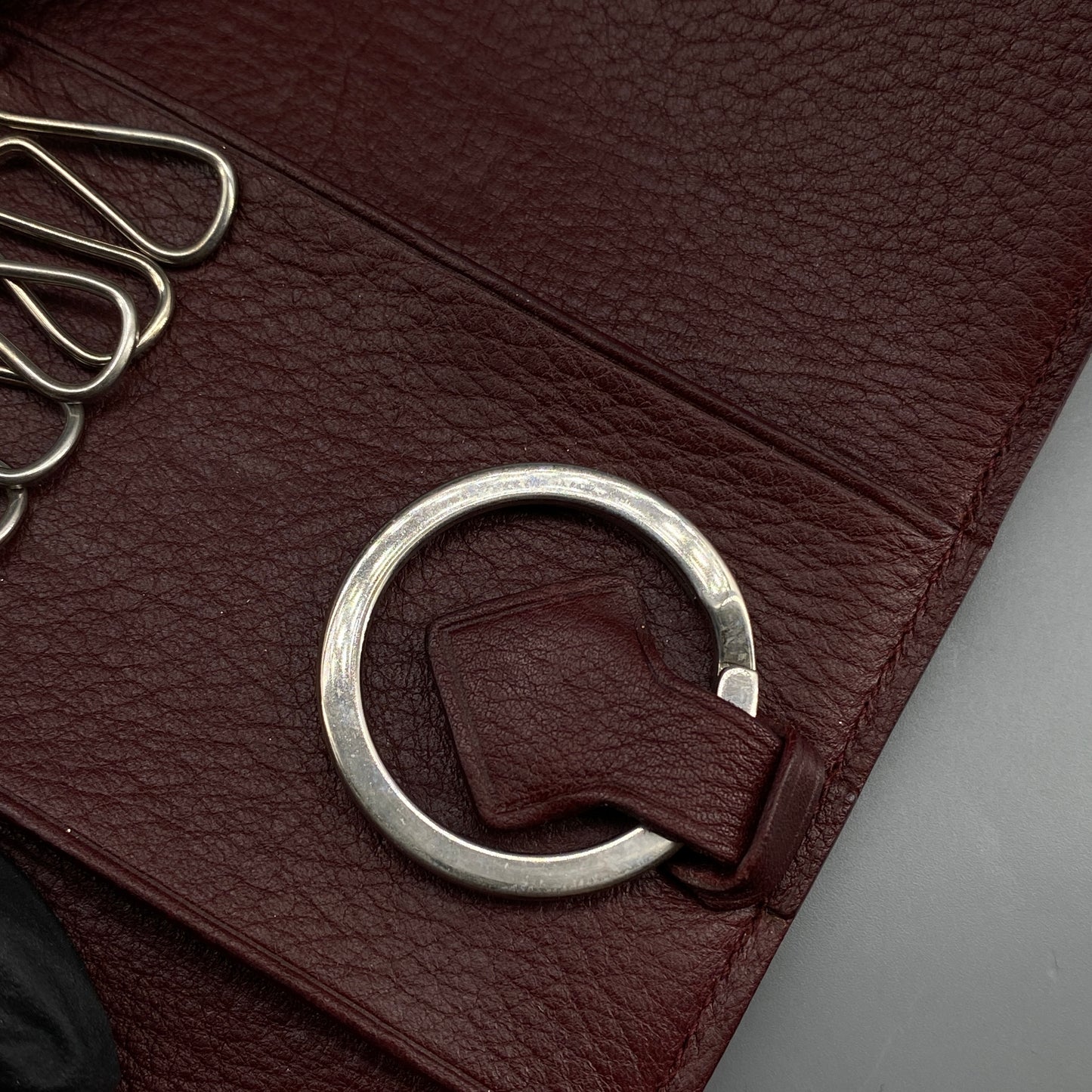 Cartier Dark Red Grain Leather Key Case