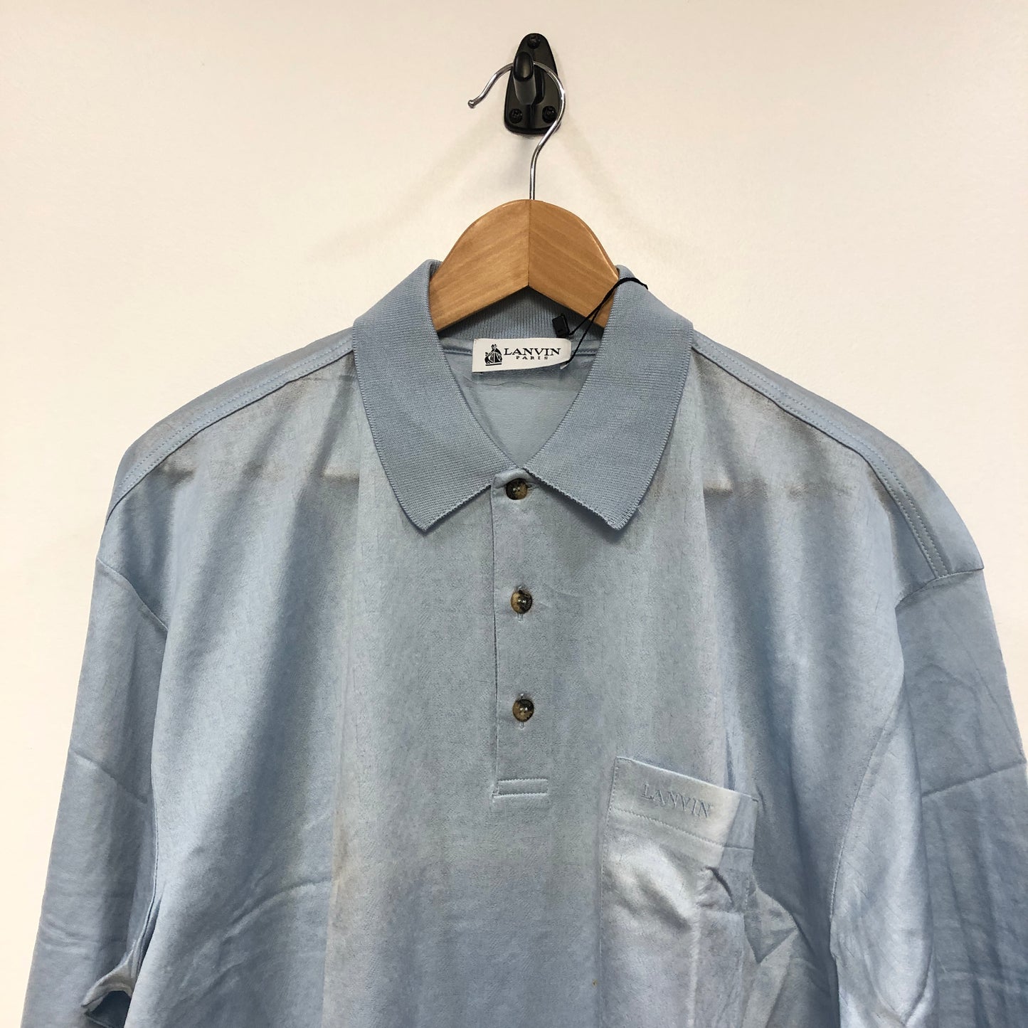 Lanvin Mist Blue Short Sleeve Polo Shirt Size XXL