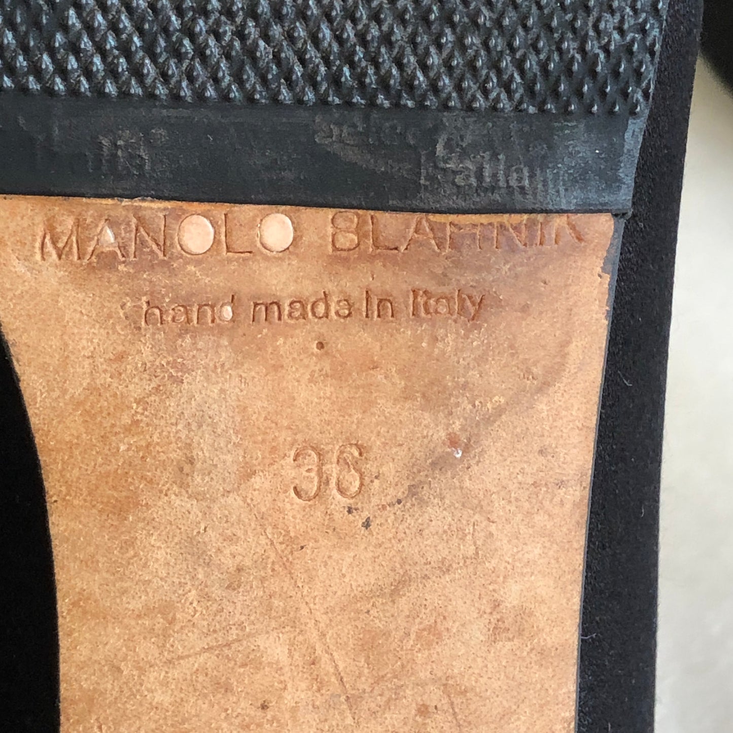 Manolo Blahnik Black Crystal Buckle Flat Shoes size 36