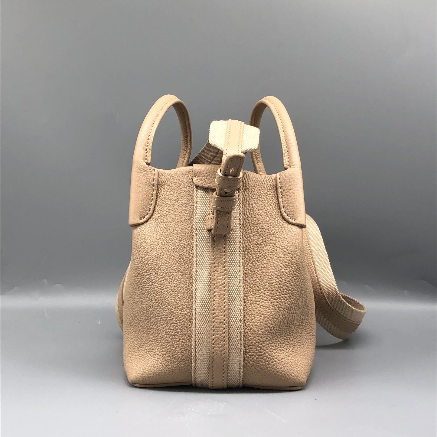 Loro Piana Beige Leather Bucket Bag