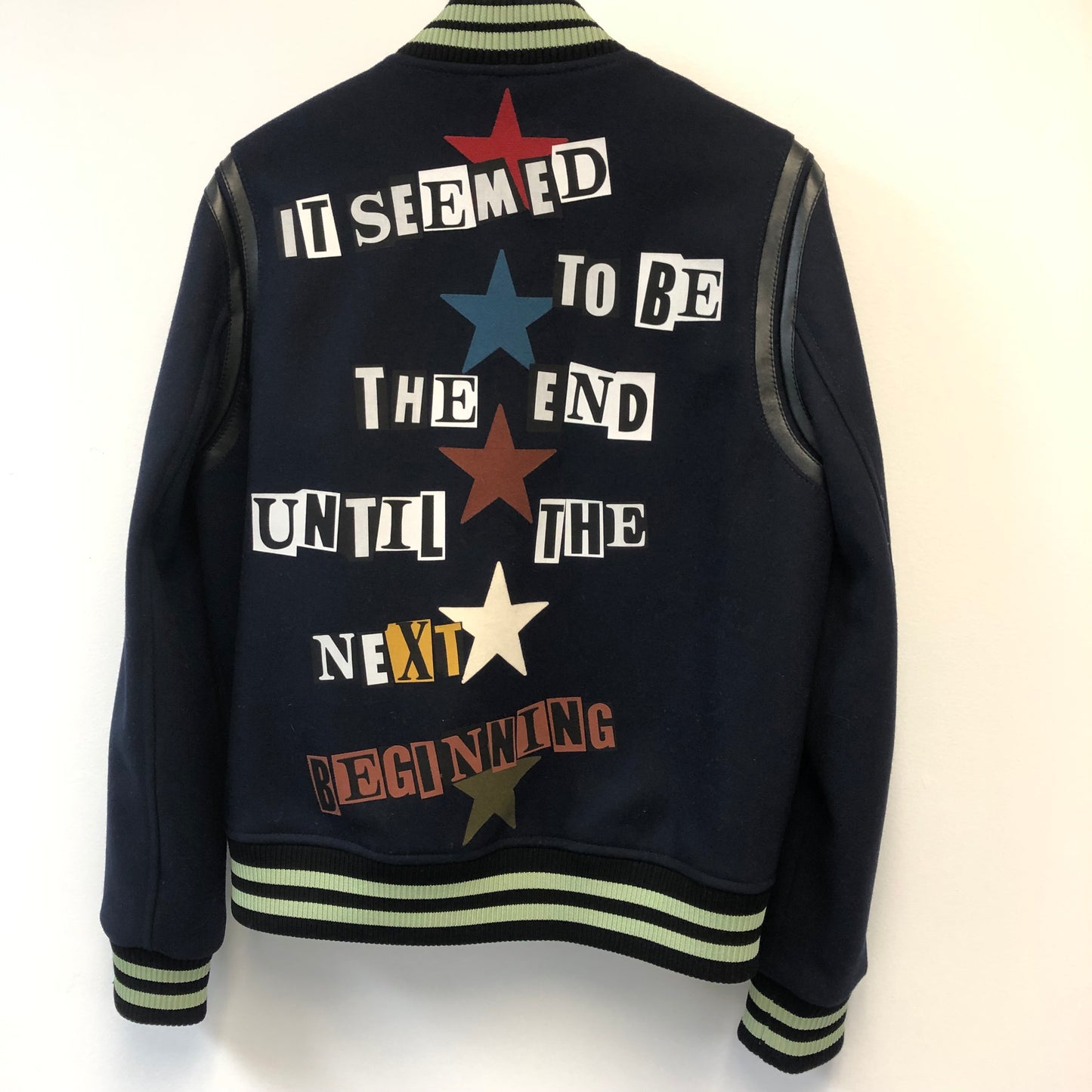 Valentino Wool-Blend and Leather Bomber Jacket
