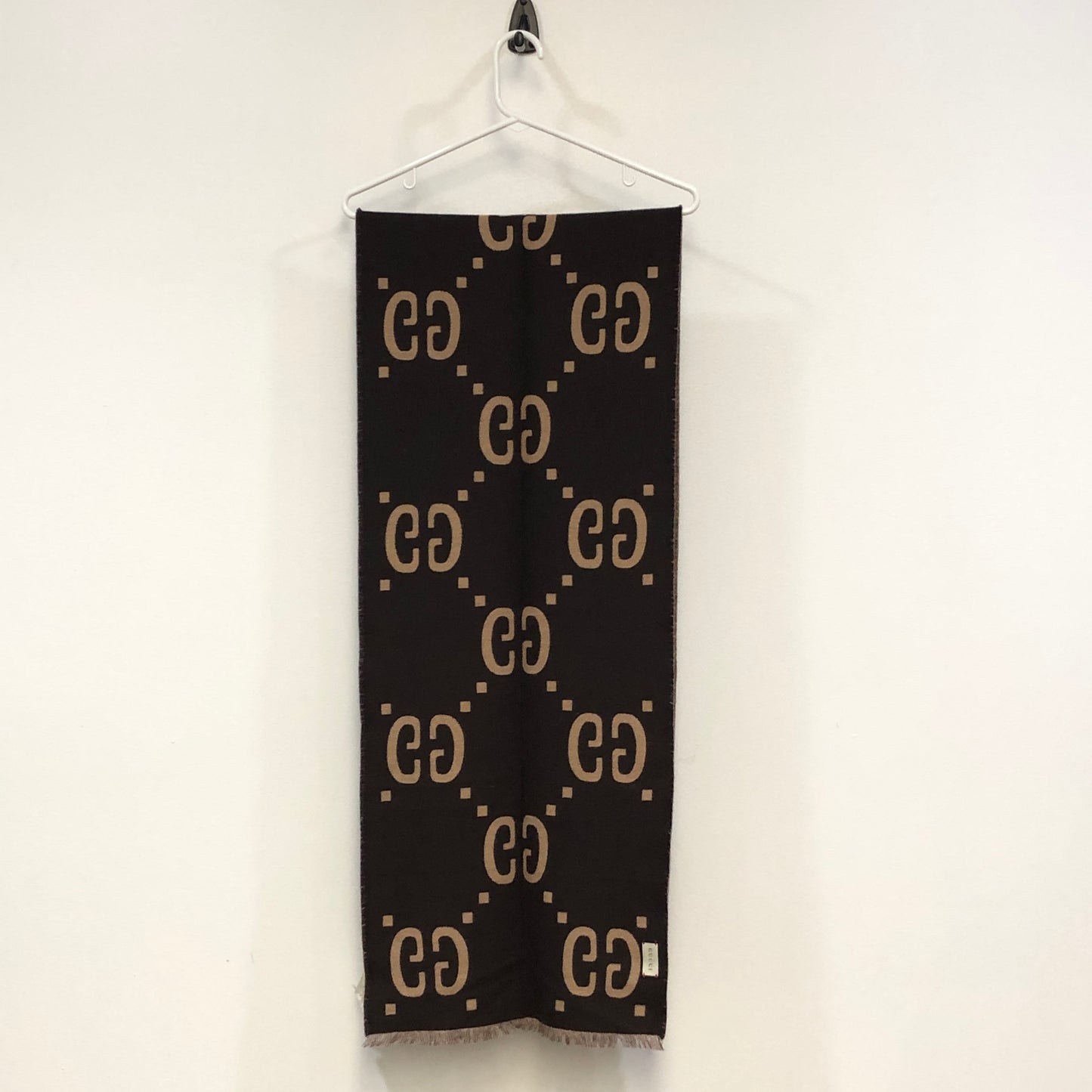 Gucci Brown Reversible Allover Pattern Scarf 184*37 cm